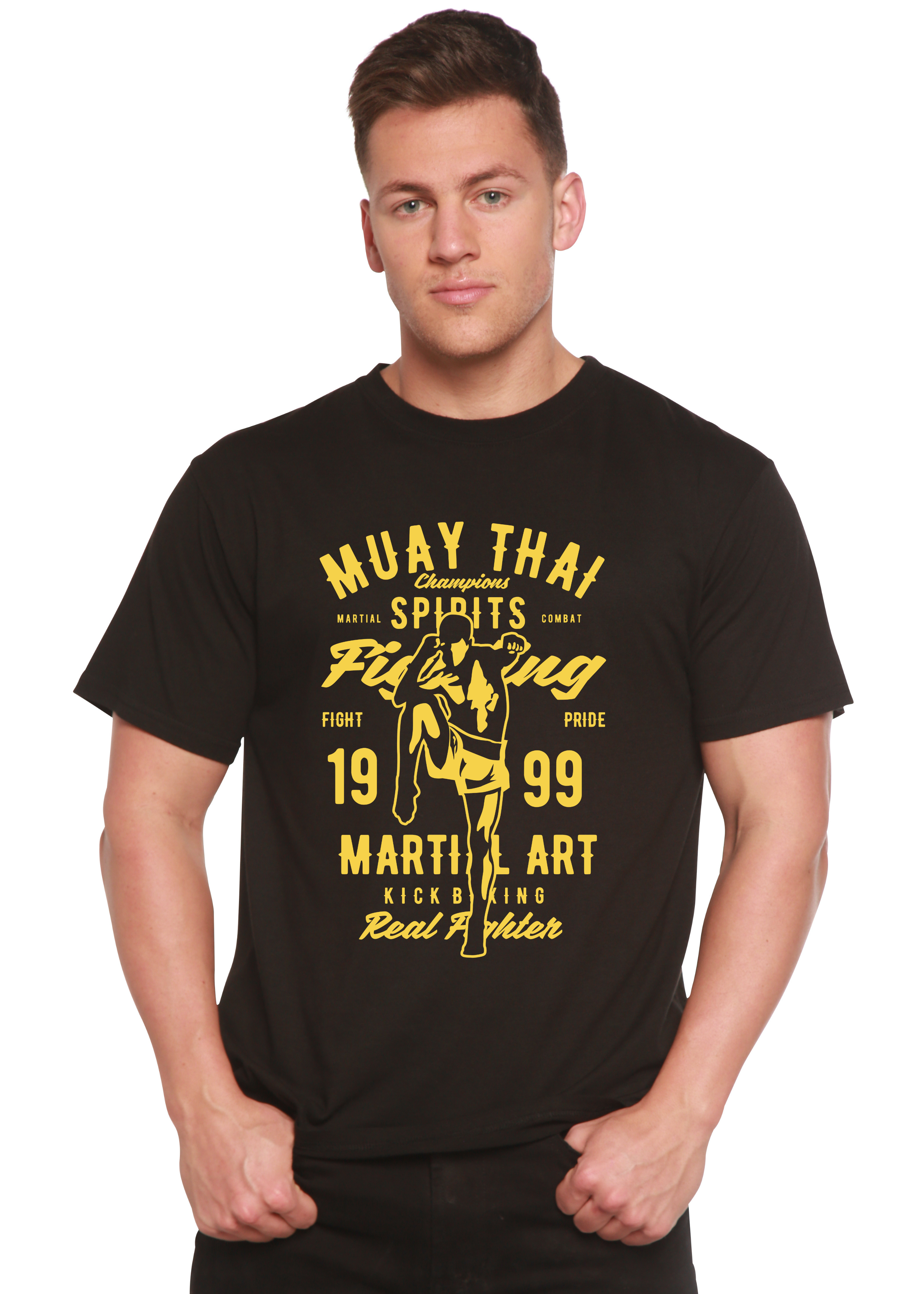 Muay Thai Spun Bamboo® Men's Bamboo Viscose/Organic Cotton Short Sleeve Graphic T-Shirt - The7Letter