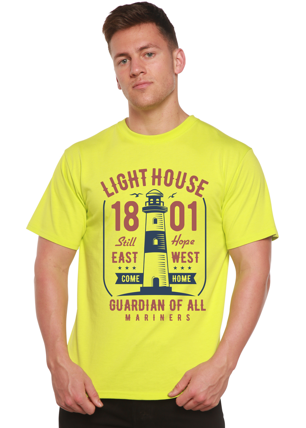 Light House Men's Bamboo Viscose/Organic Cotton Short Sleeve Graphic T-Shirt - The7Letter