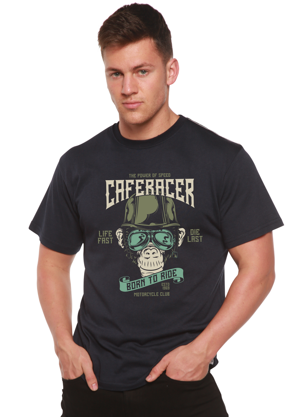 CafeRacer Men's Bamboo Viscose/Organic Cotton Short Sleeve Graphic T-Shirt - The7Letter