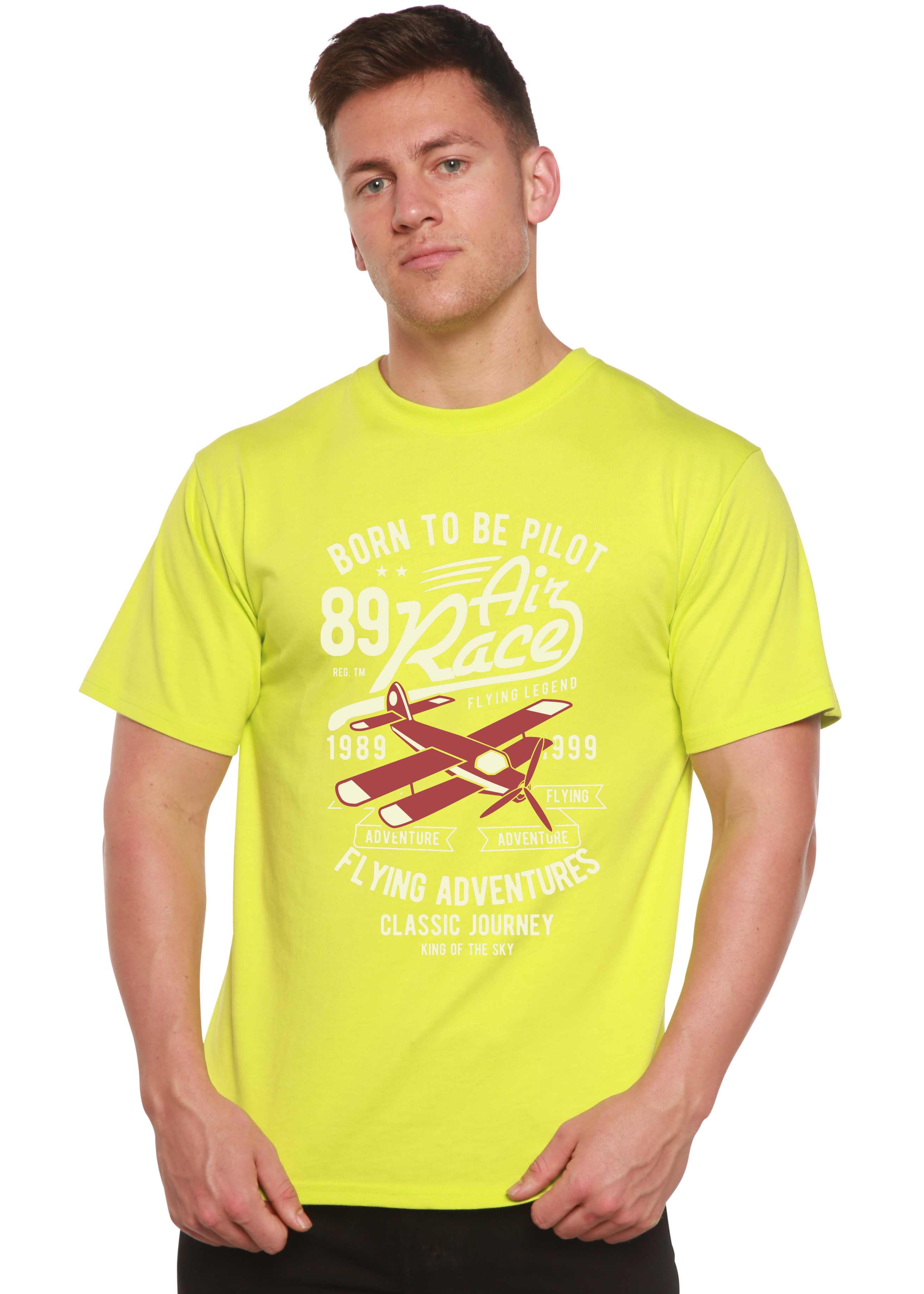 Born To Be Pilot Men's Bamboo Viscose/Organic Cotton Short Sleeve Graphic T-Shirt - The7Letter