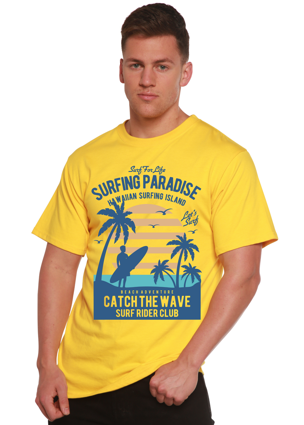 Surfing Paradis Spun Bamboo® Men's Bamboo Viscose/Organic Cotton Short Sleeve Graphic T-Shirt - The7Letter