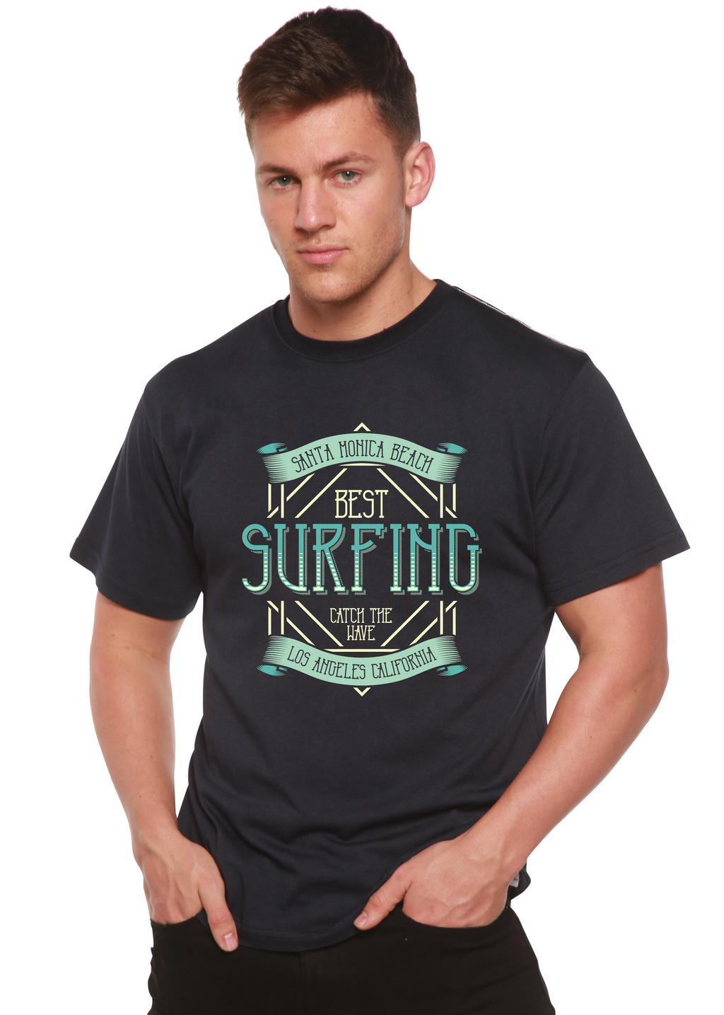 Best Surfing Men's Bamboo Viscose/Organic Cotton Short Sleeve Graphic T-Shirt - The7Letter