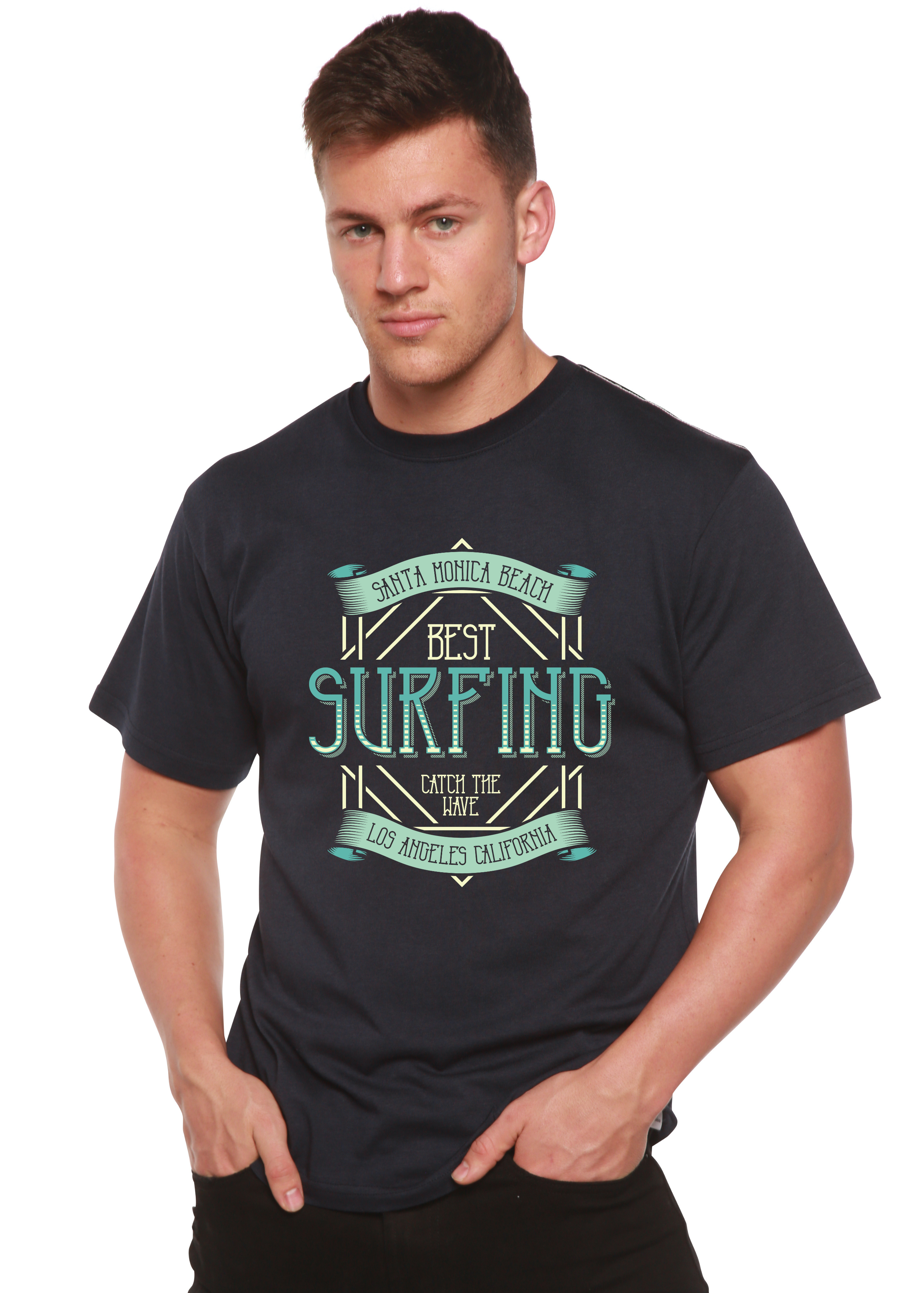 Best Surfing Men's Bamboo Viscose/Organic Cotton Short Sleeve Graphic T-Shirt - The7Letter