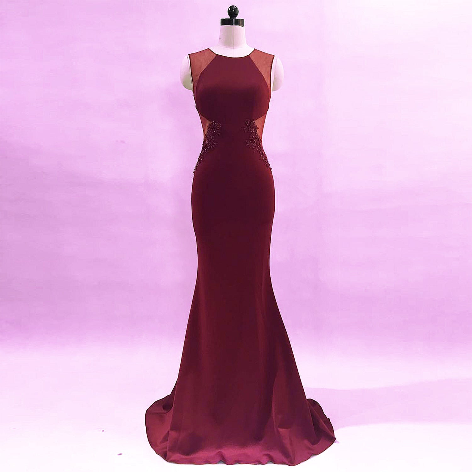 Abendkleid Damen Cocktail Gastgeberin Schmal Elegantes Fünf Farben Partykleid Maxikleid
