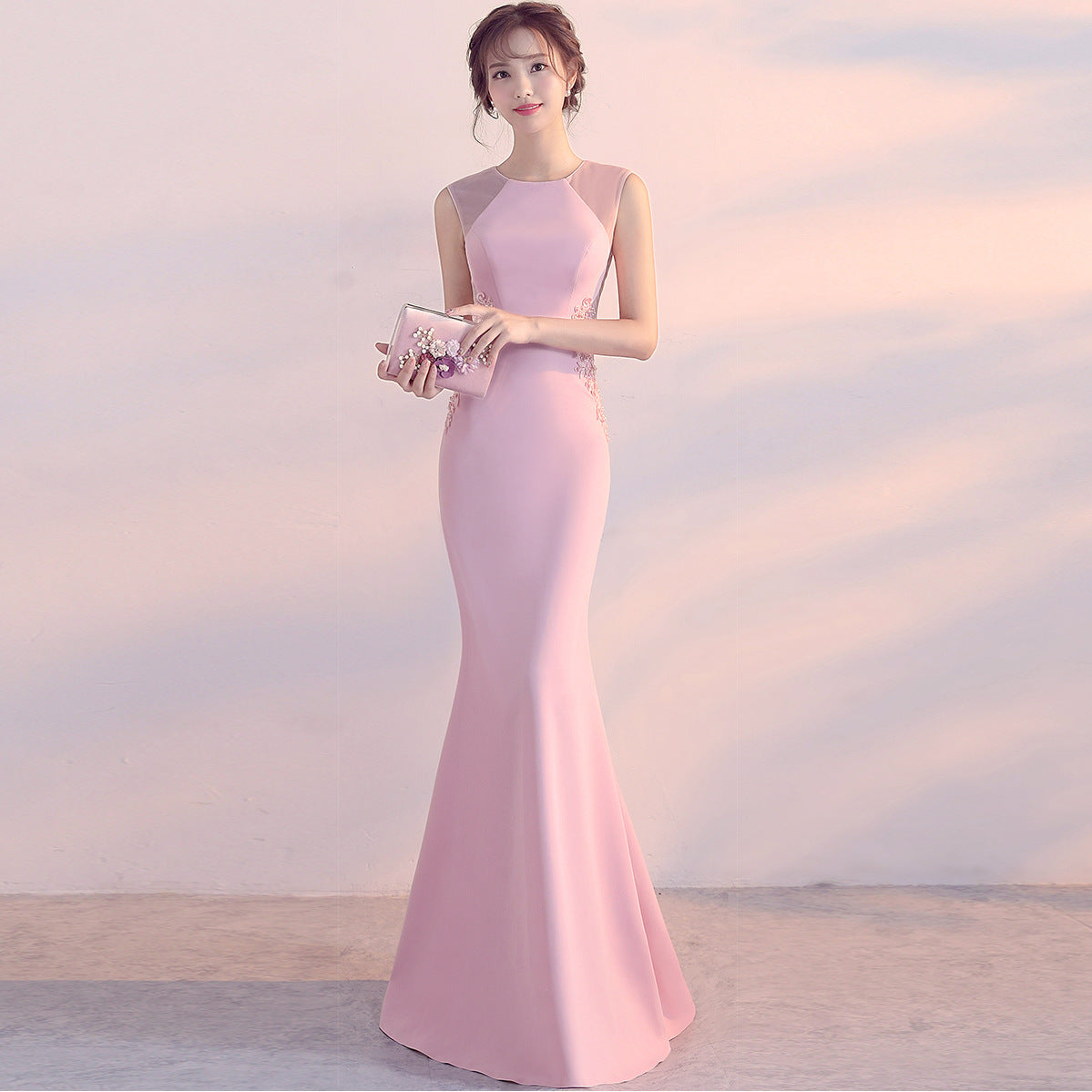 Robe de soirée Femme Cocktail Hôtesse Élégante Ajustée Cinq Couleurs Robe Longue de Fête