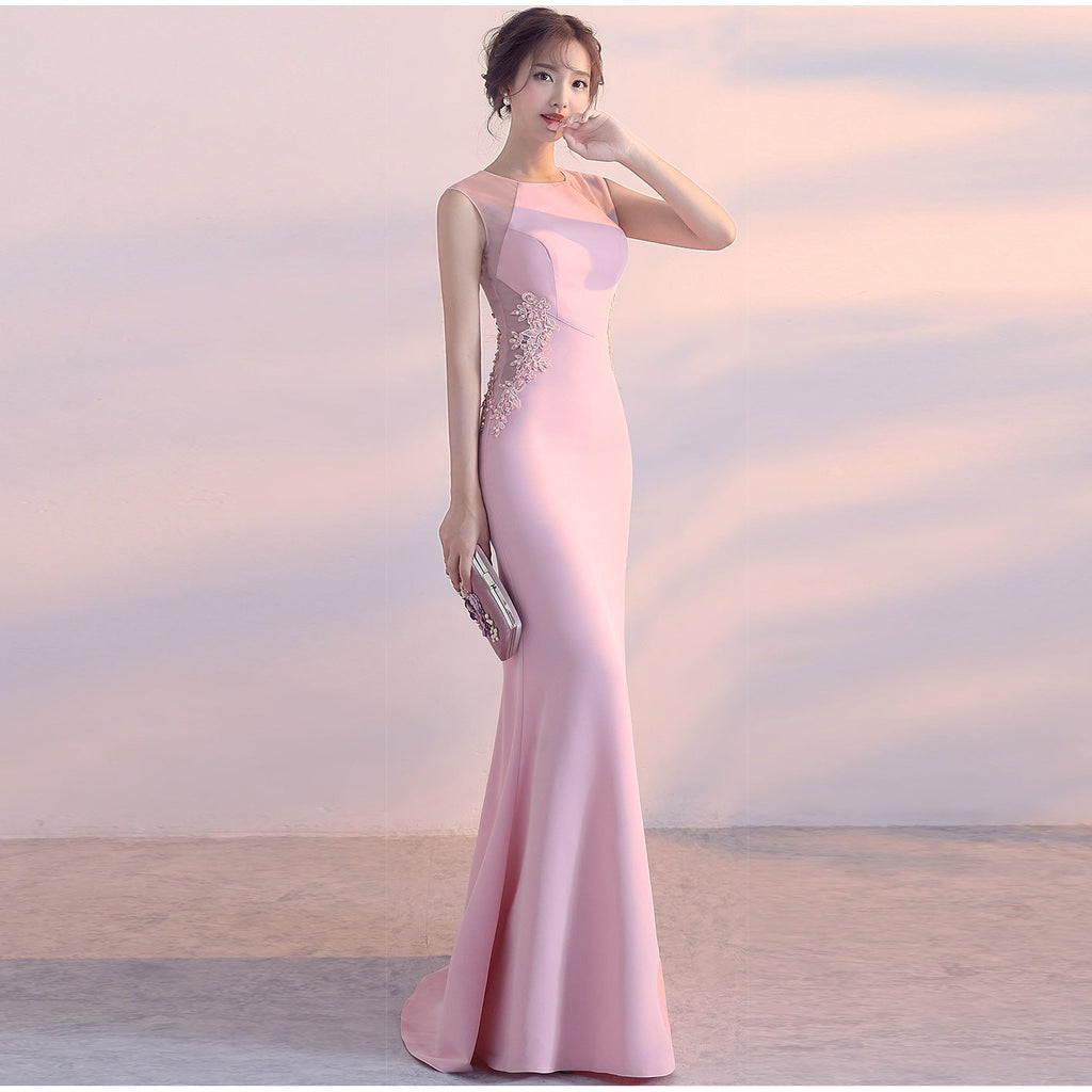 Robe de soirée Femme Cocktail Hôtesse Élégante Ajustée Cinq Couleurs Robe Longue de Fête