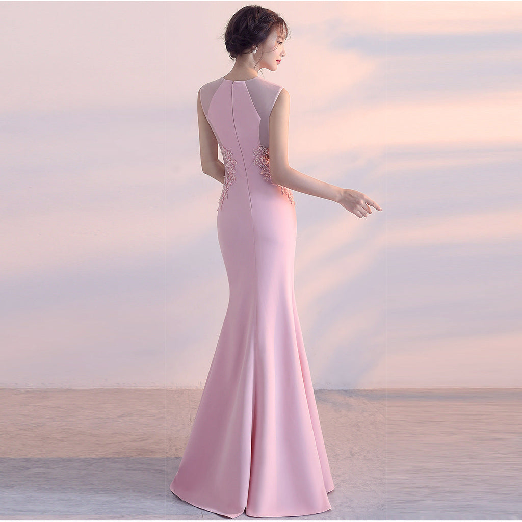 Robe de soirée Femme Cocktail Hôtesse Élégante Ajustée Cinq Couleurs Robe Longue de Fête