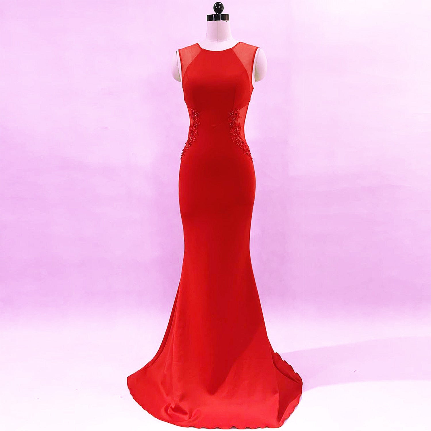 Abendkleid Damen Cocktail Gastgeberin Schmal Elegantes Fünf Farben Partykleid Maxikleid