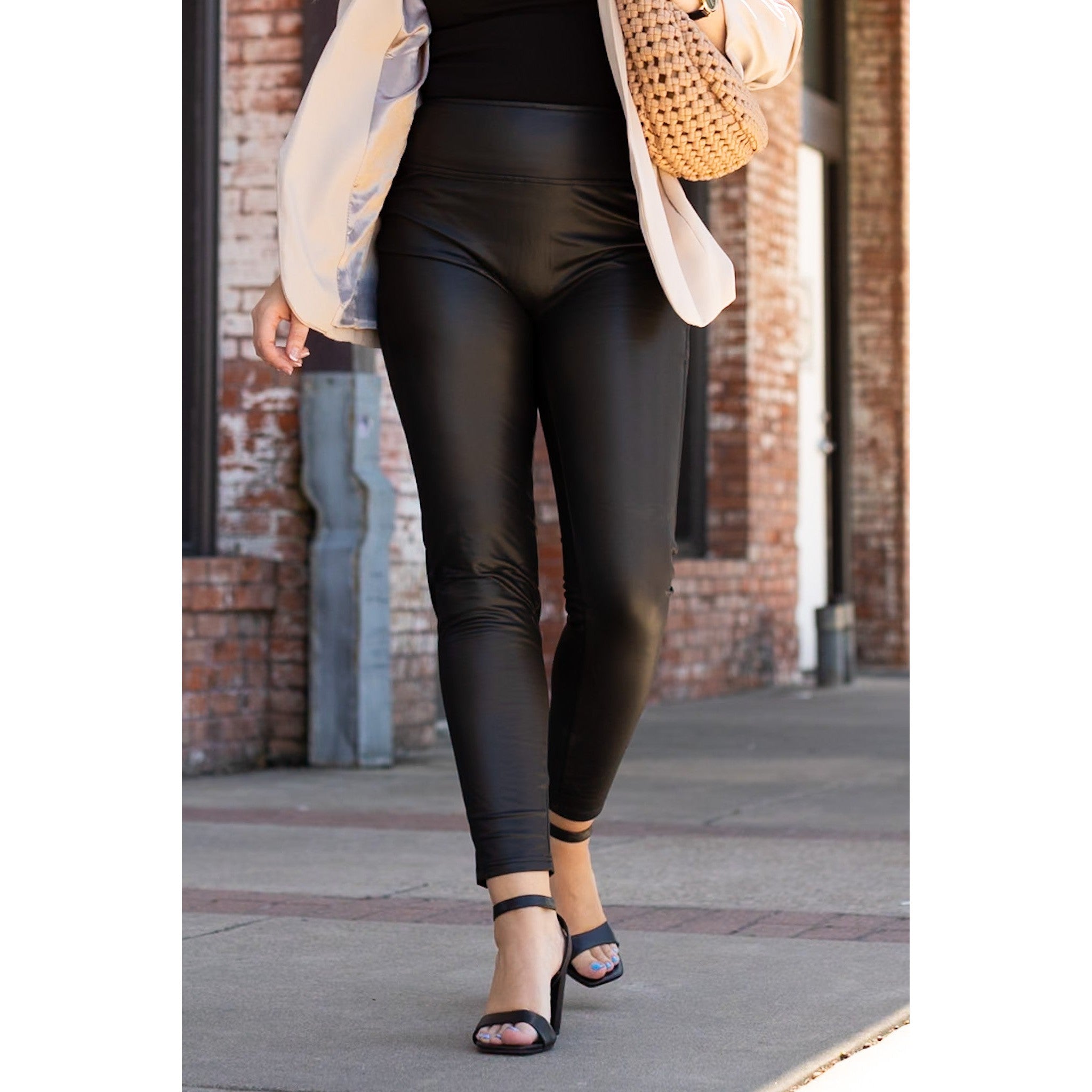 Farrah - Legging taille haute en similicuir