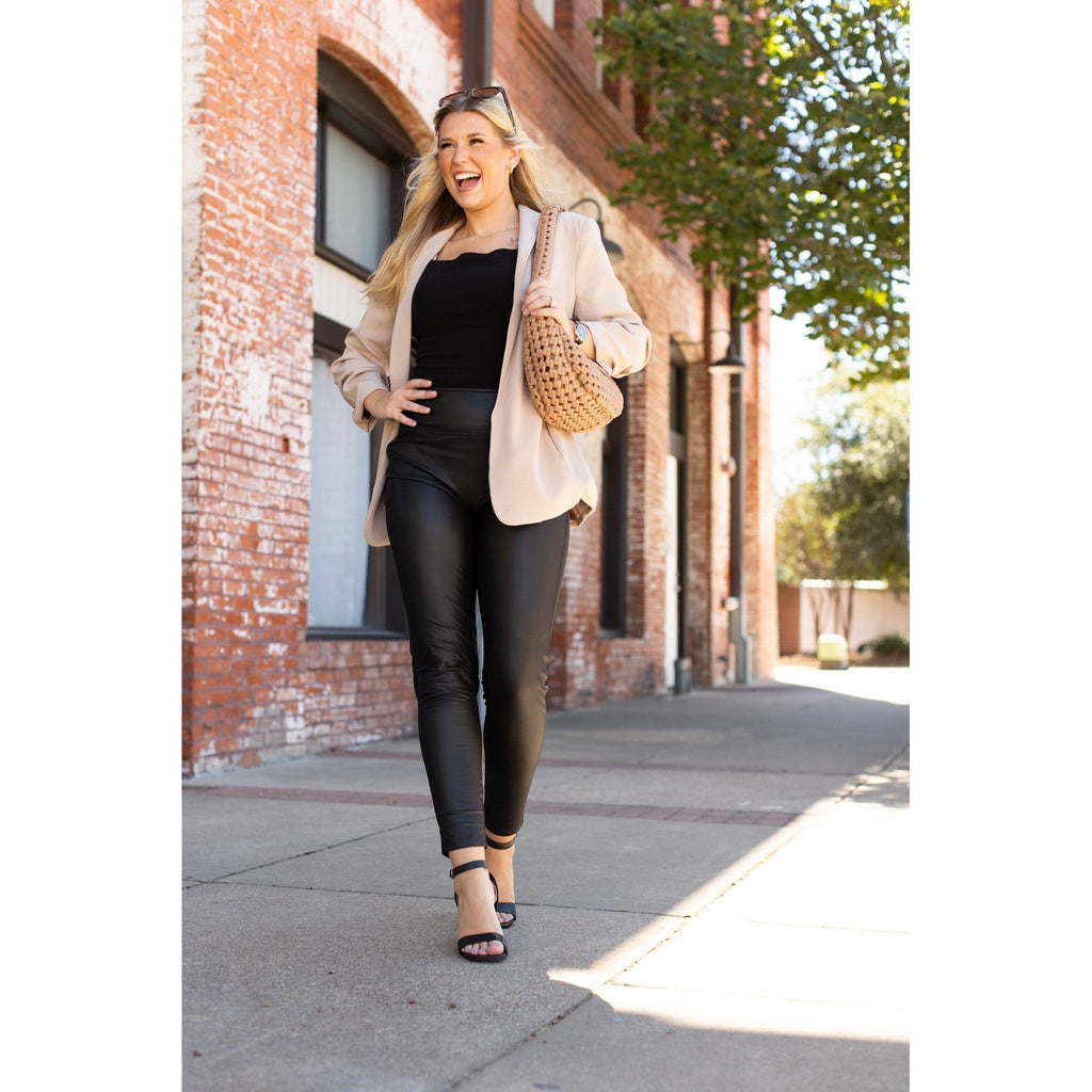 Farrah - Legging taille haute en similicuir