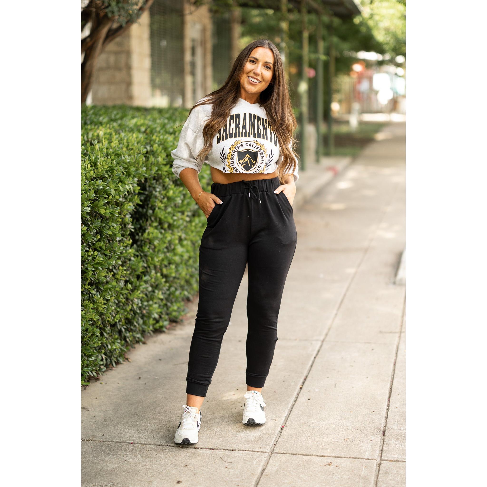 Braelyn - Pantalon de jogging en molleton noir