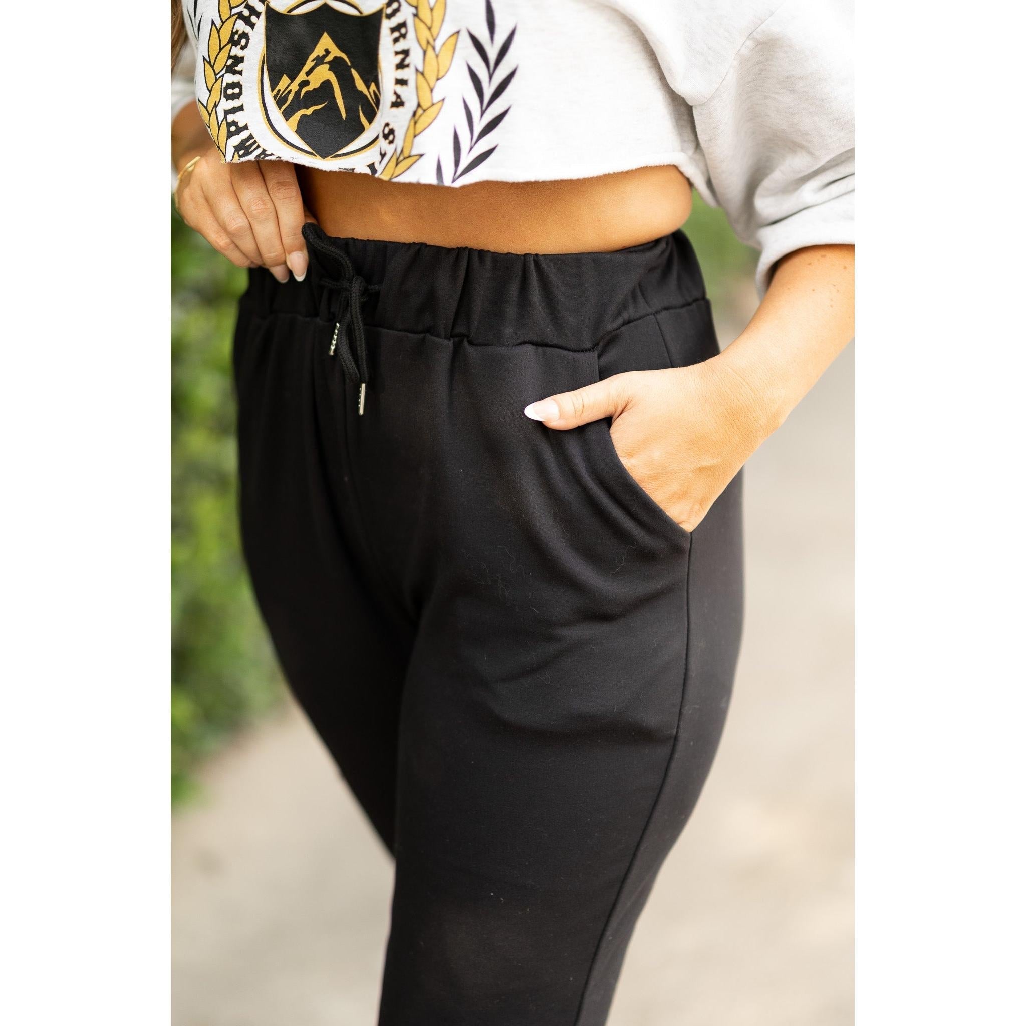 Braelyn - Pantalon de jogging en molleton noir