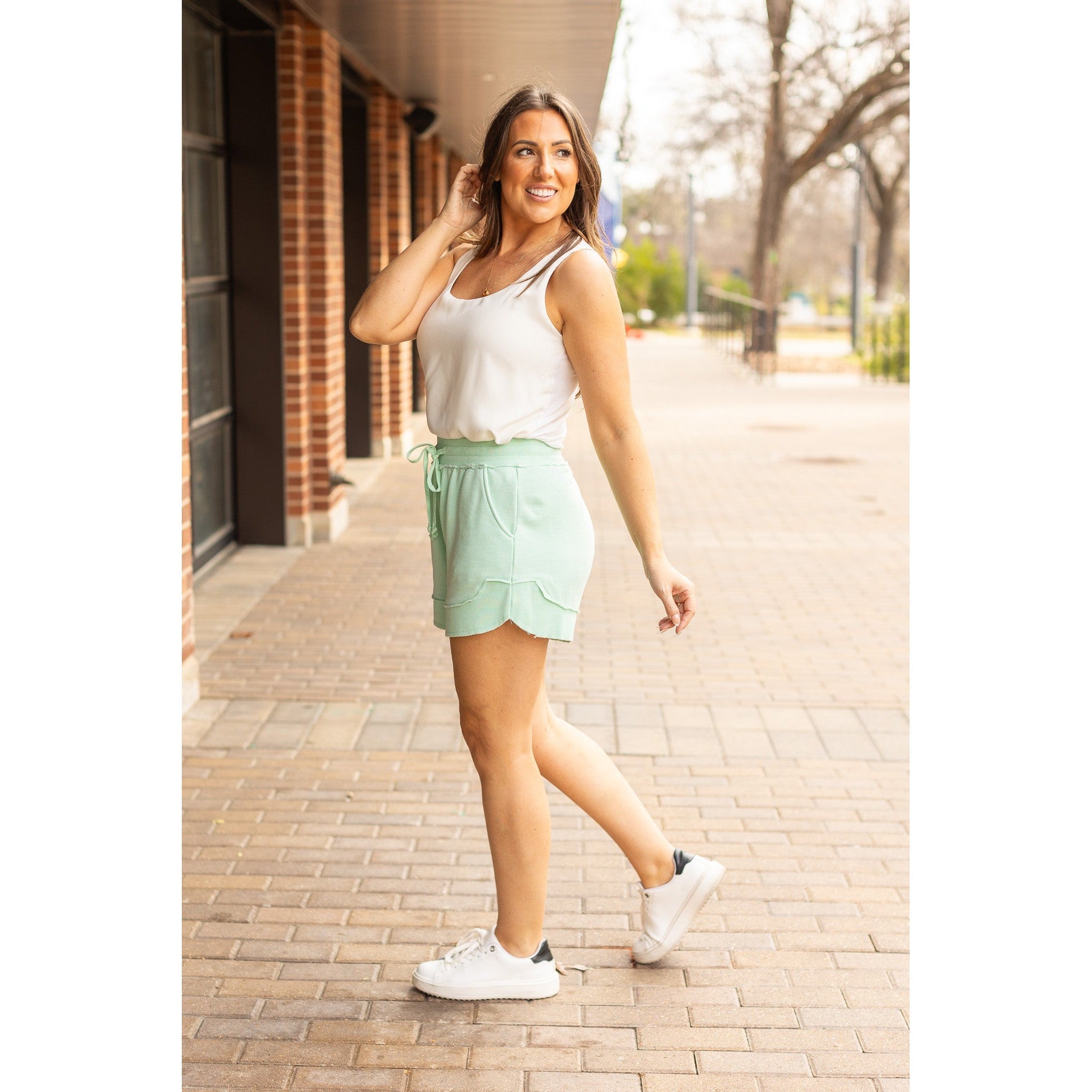 Emelia Terry Cloth Shorts - Mint