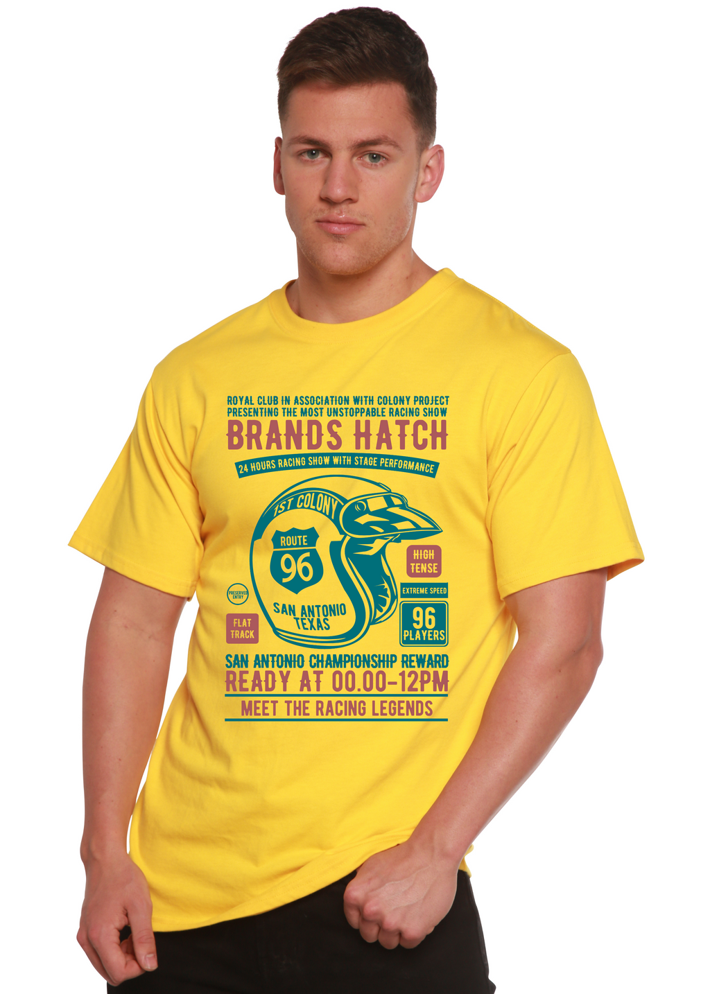 Brands Hatch Men's Bamboo Viscose/Organic Cotton Short Sleeve Graphic T-Shirt - The7Letter