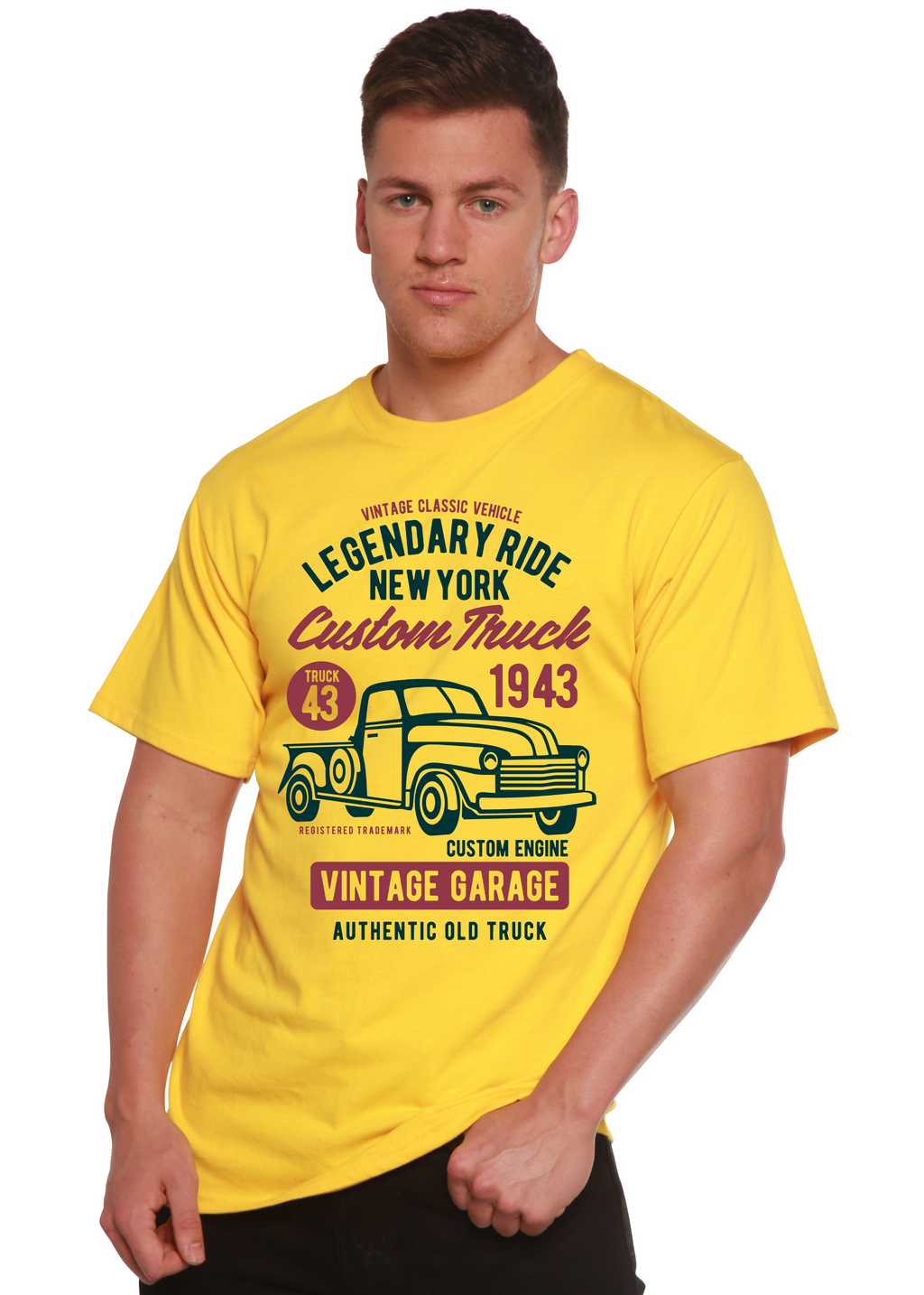Legendary Ride Custom Truck Men's Bamboo Viscose/Organic Cotton Short Sleeve Graphic T-Shirt - The7Letter