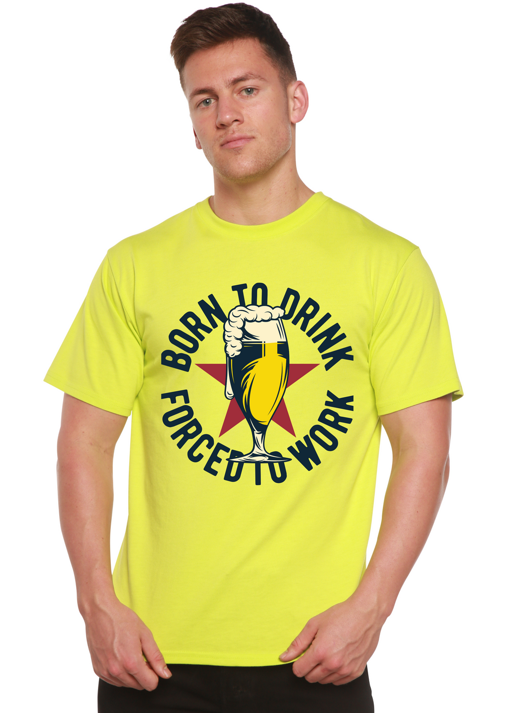 Born to Drink Men's Bamboo Viscose/Organic Cotton Short Sleeve Graphic T-Shirt - The7Letter