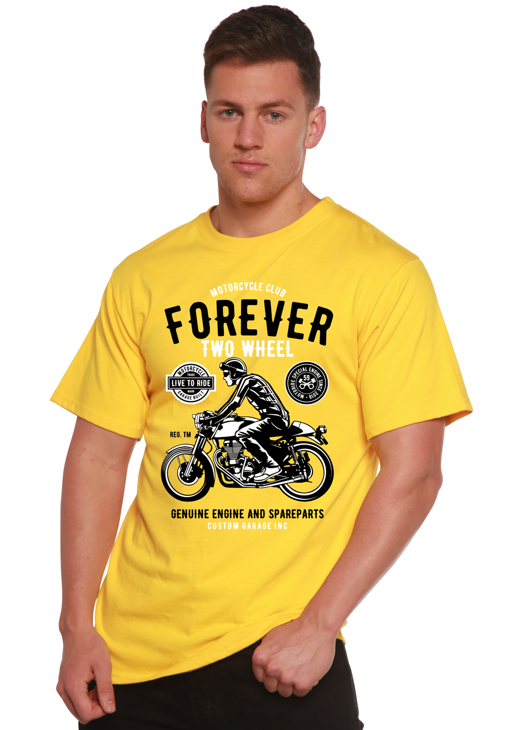 Forever Two Wheel Men's Bamboo Viscose/Organic Cotton Short Sleeve Graphic T-Shirt - The7Letter