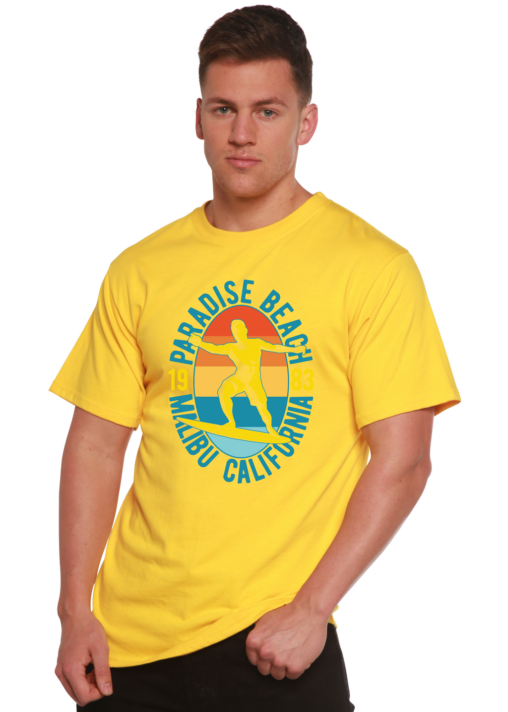 Paradise Beach 1983 Men's Bamboo Viscose/Organic Cotton Short Sleeve Graphic T-Shirt - The7Letter