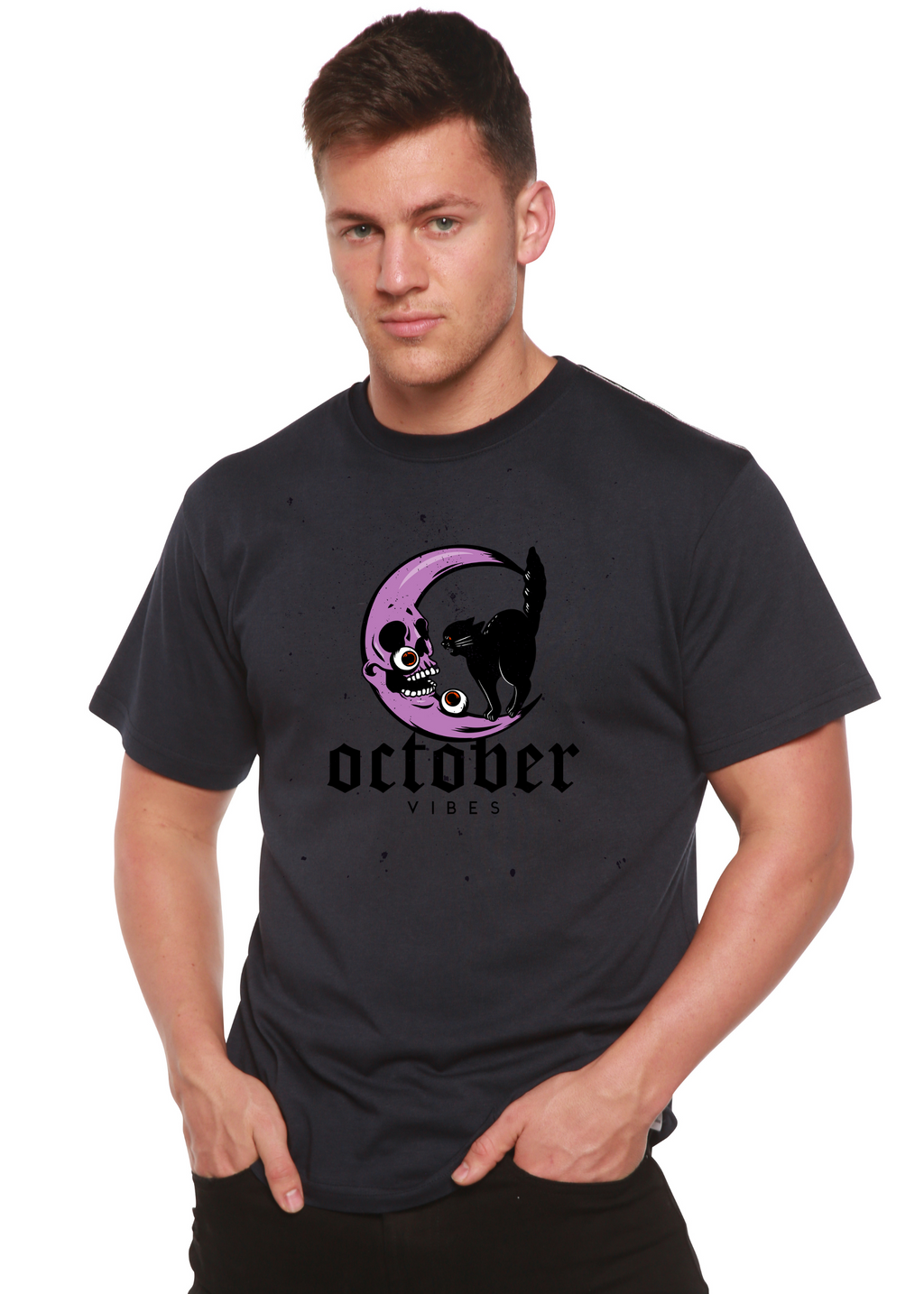October Vibes Men's Bamboo Viscose/Organic Cotton Short Sleeve Graphic T-Shirt - The7Letter