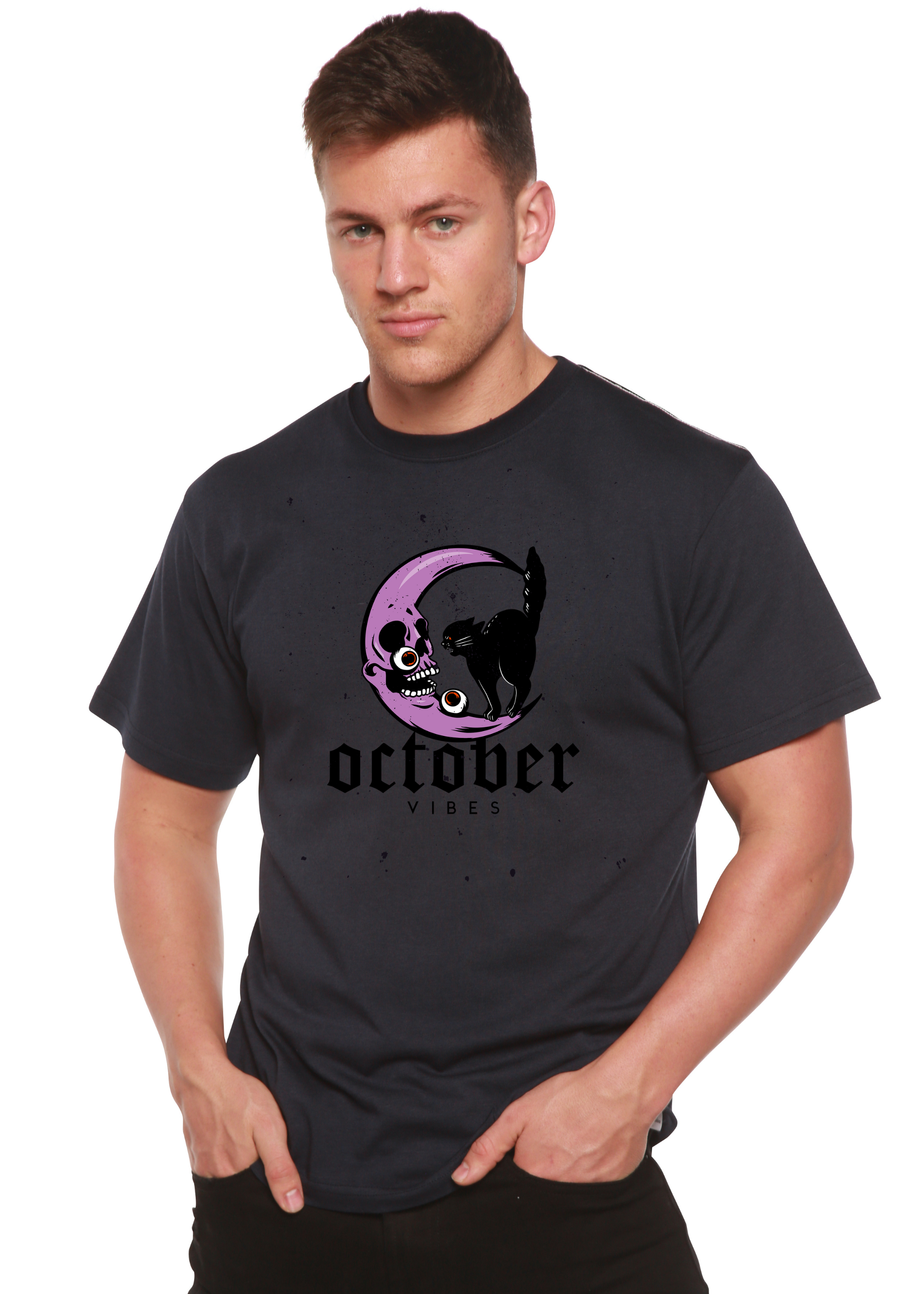 October Vibes Men's Bamboo Viscose/Organic Cotton Short Sleeve Graphic T-Shirt - The7Letter
