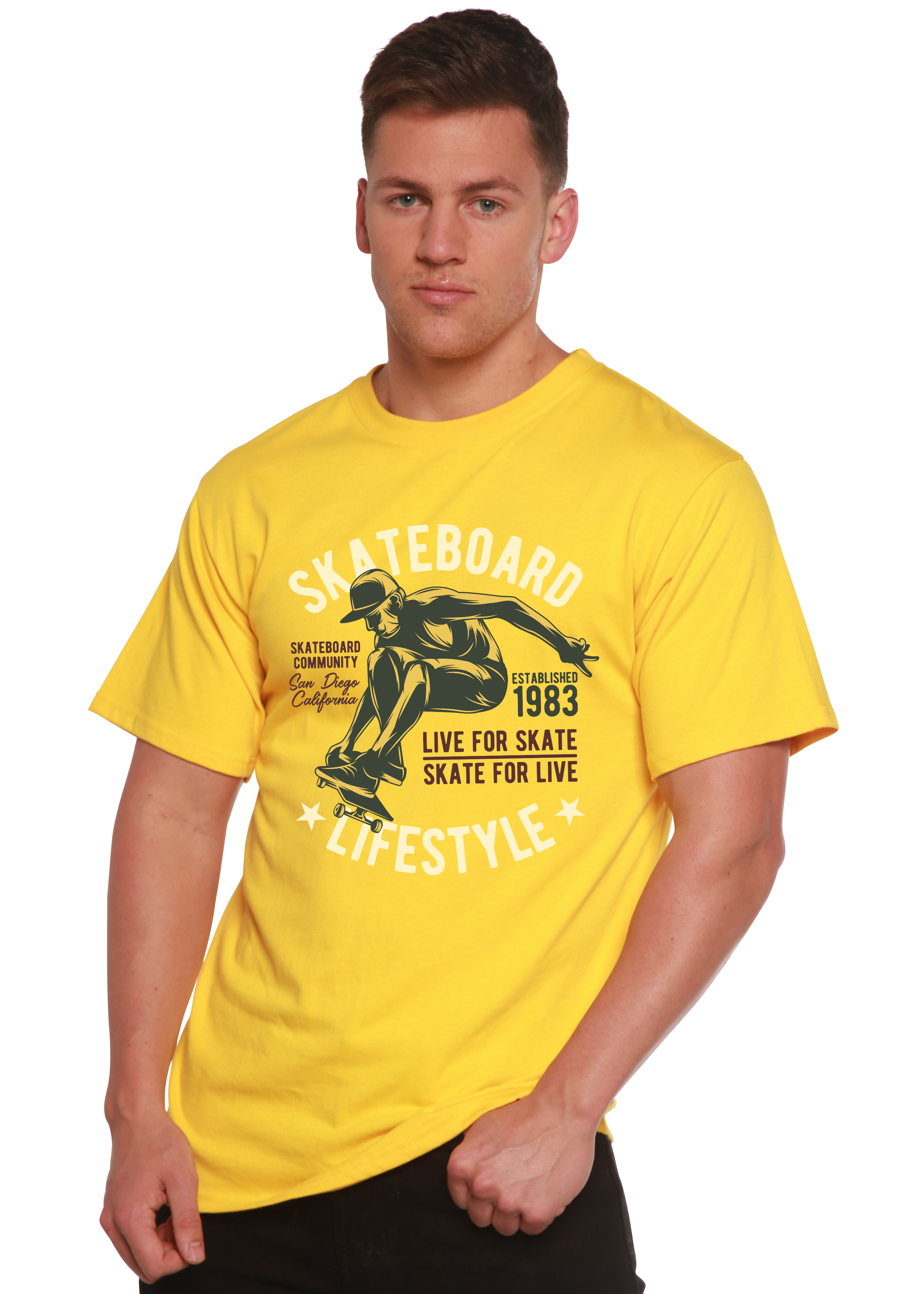 Skateboard Lifestyle Men's Bamboo Viscose/Organic Cotton Short Sleeve Graphic T-Shirt - The7Letter