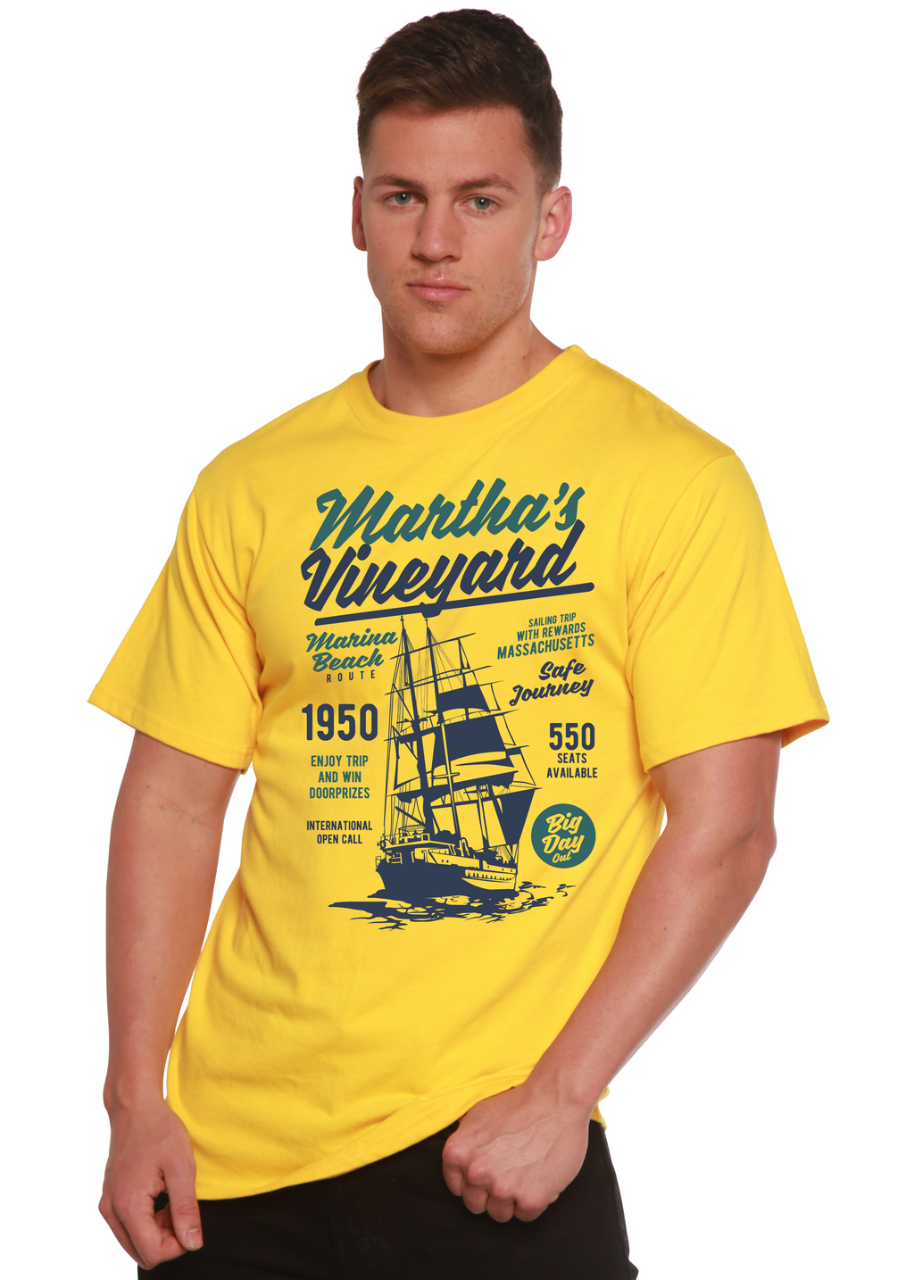 Martha's vineyard Men's Bamboo Viscose/Organic Cotton Short Sleeve Graphic T-Shirt - The7Letter
