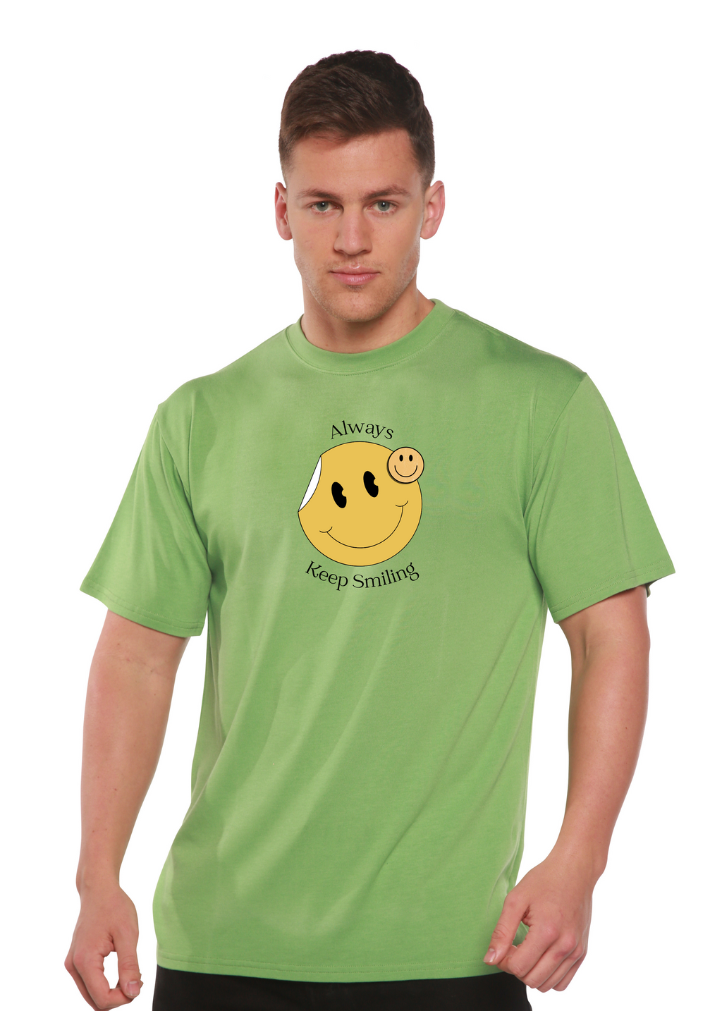 Always Keep Smiling Men's Bamboo Viscose/Organic Cotton Short Sleeve Graphic T-Shirt - The7Letter