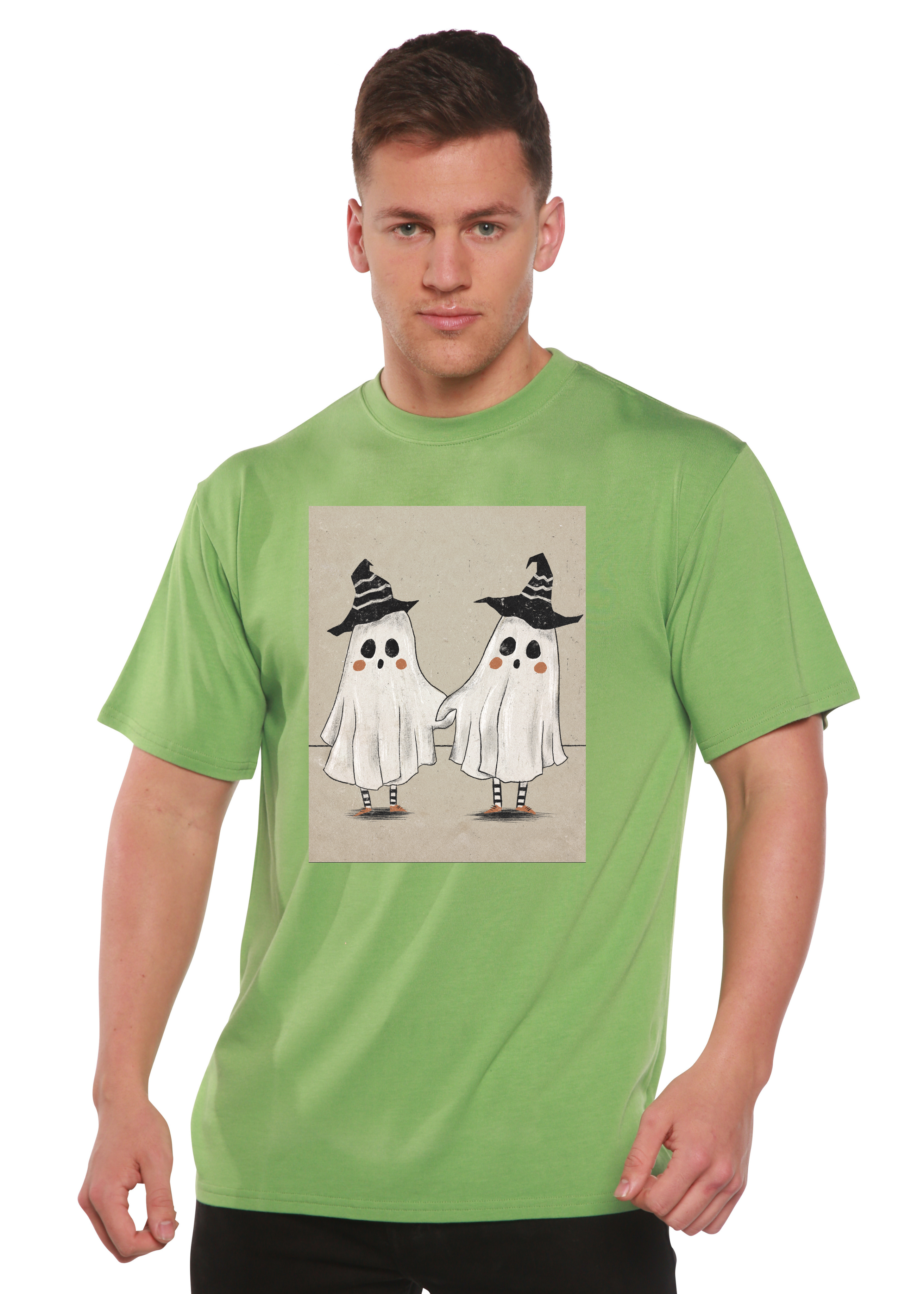 Cute Ghost Men's Bamboo Viscose/Organic Cotton Short Sleeve Graphic T-Shirt - The7Letter