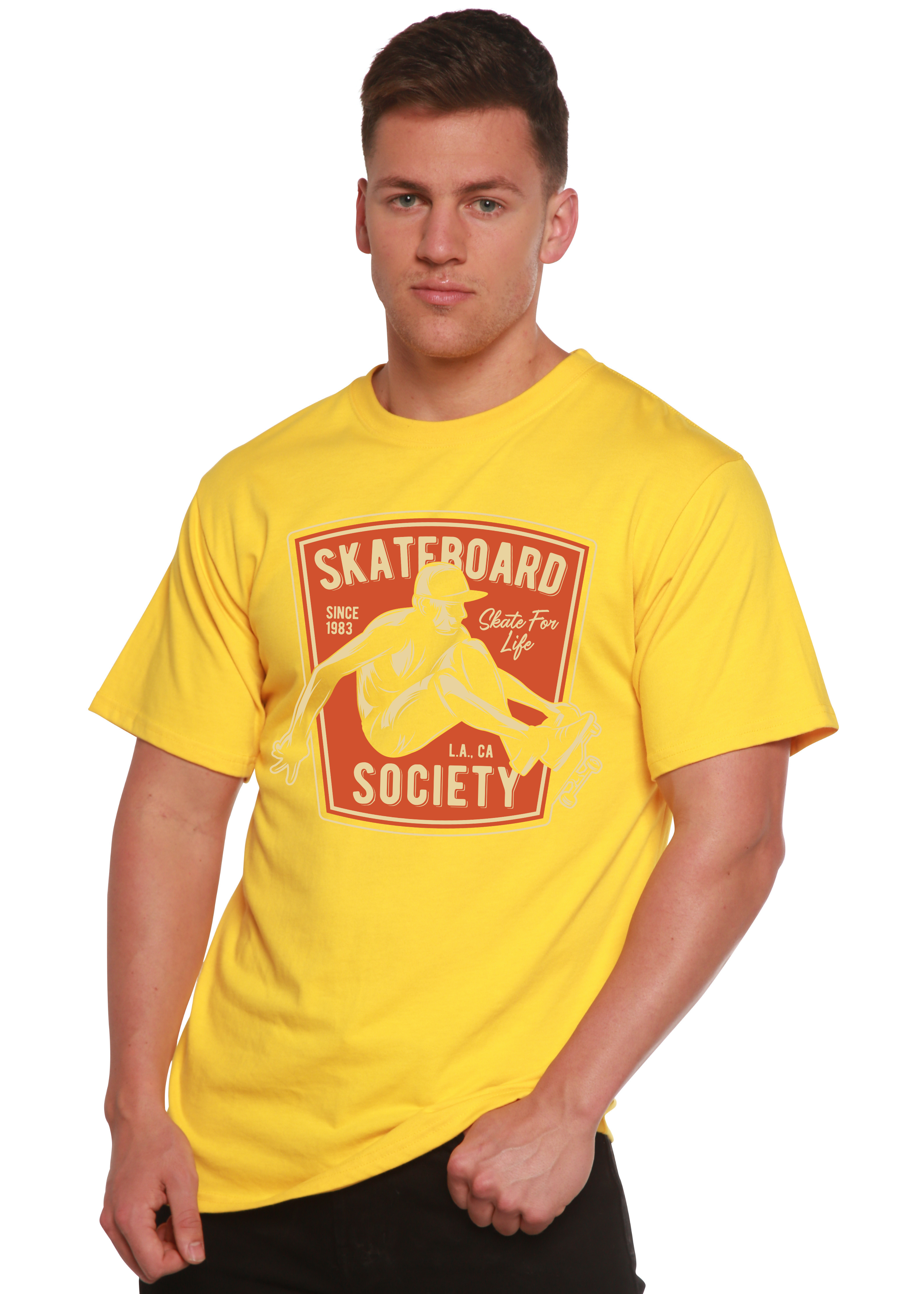 Skateboard Society Men's Bamboo Viscose/Organic Cotton Short Sleeve Graphic T-Shirt - The7Letter