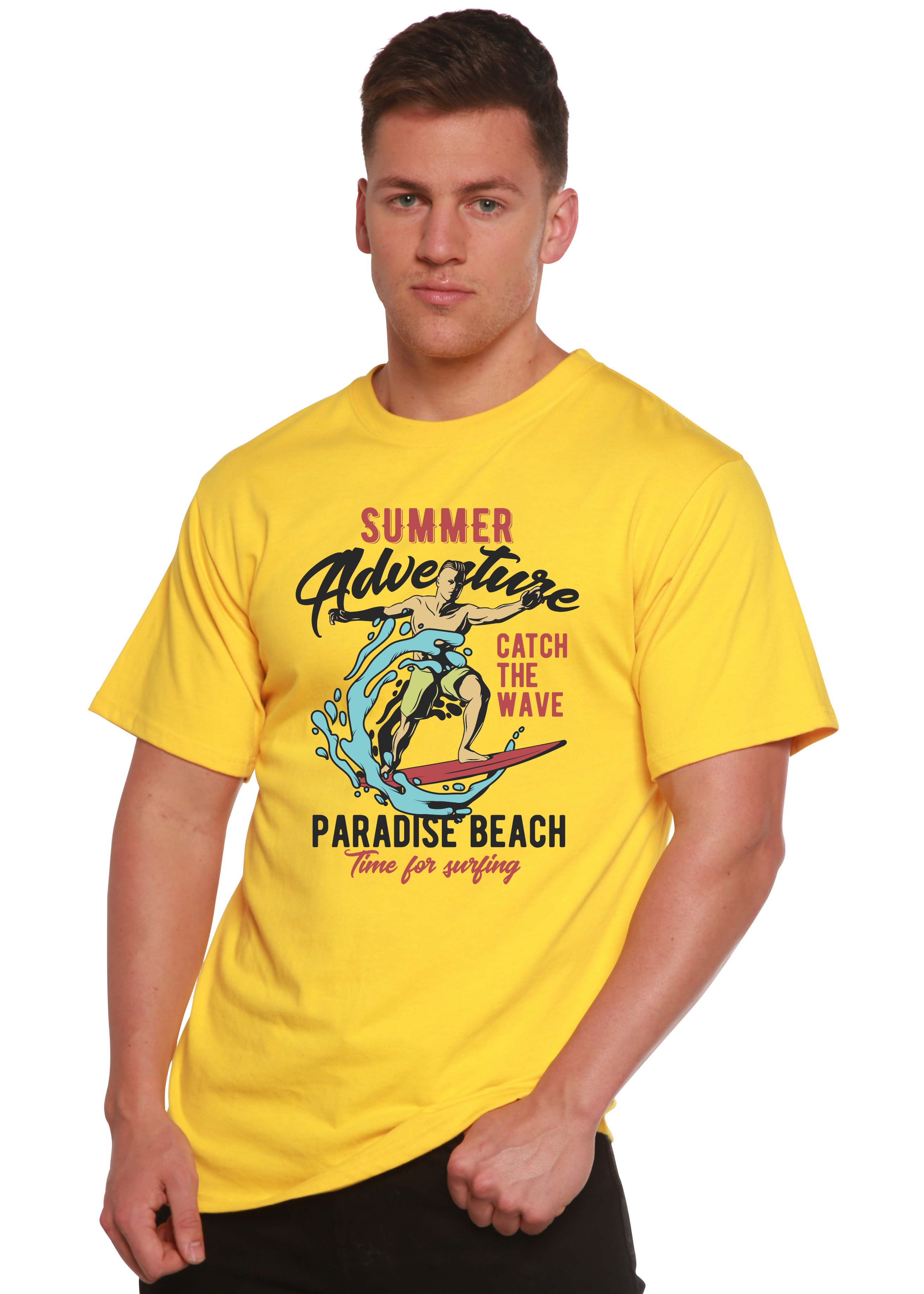 Catch The Wave Men's Bamboo Viscose/Organic Cotton Short Sleeve Graphic T-Shirt - The7Letter