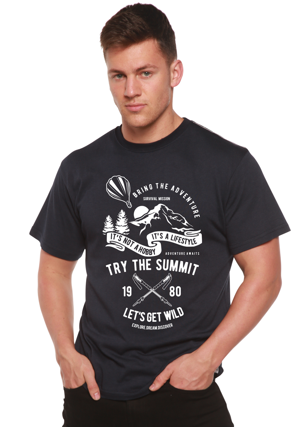 Try The Summit Spun Bamboo® Men's Bamboo Viscose/Organic Cotton Short Sleeve Graphic T-Shirt - The7Letter