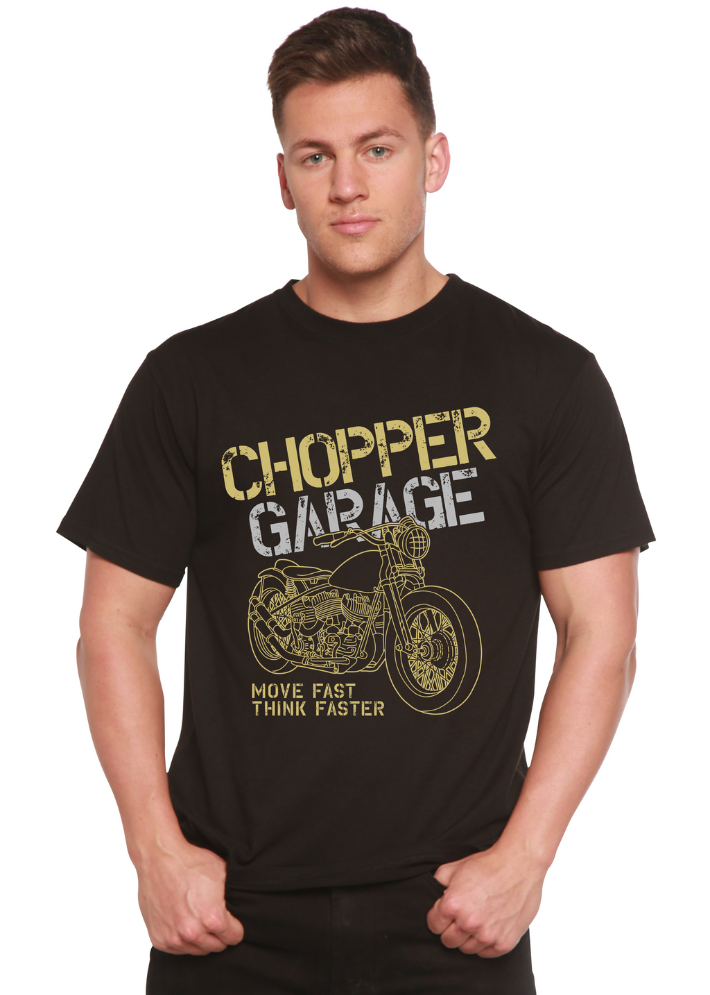 Chopper Garage Men's Bamboo Viscose/Organic Cotton Short Sleeve Graphic T-Shirt - The7Letter