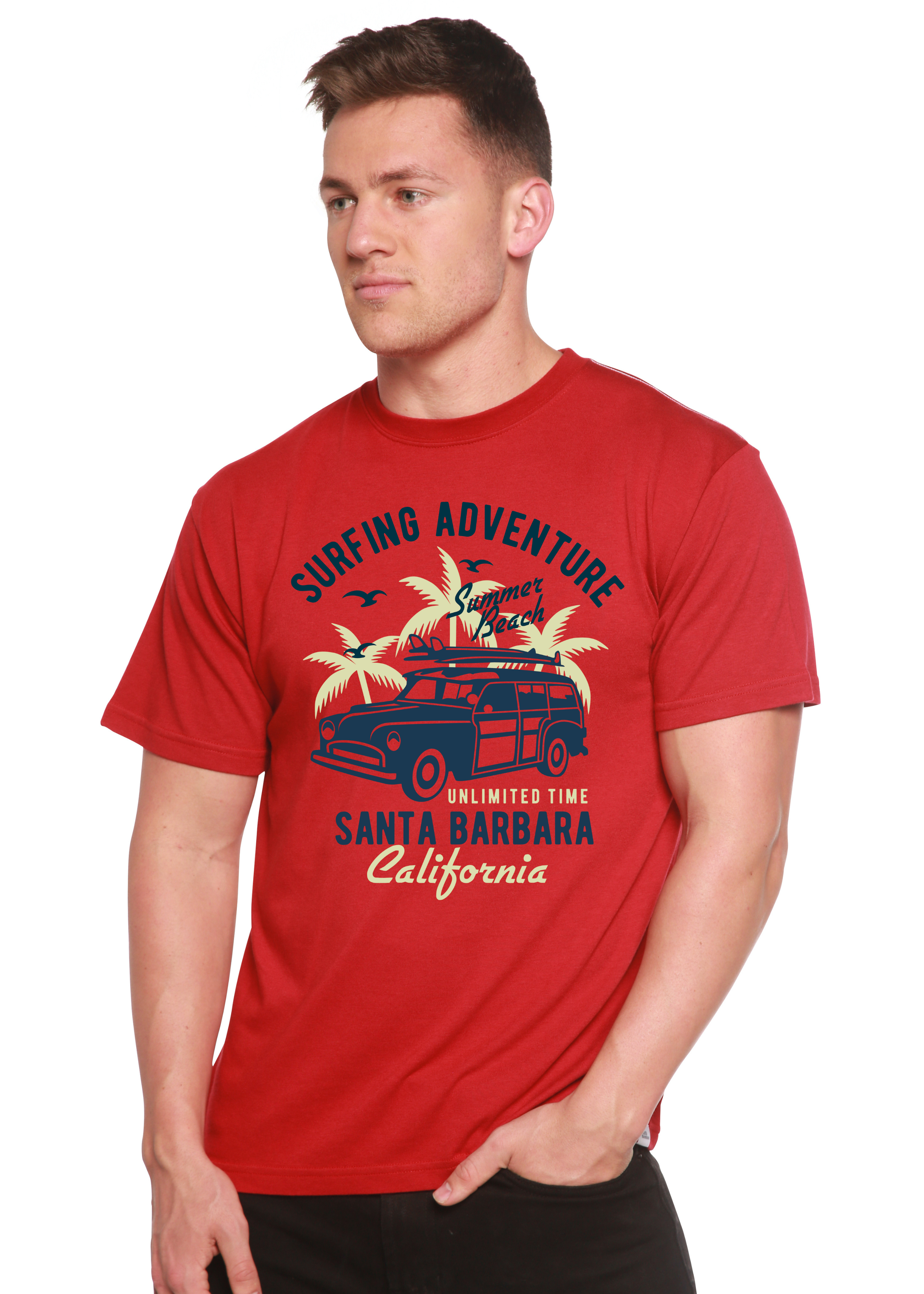 Surfing Adventure Spun Bamboo® Men's Bamboo Viscose/Organic Cotton Short Sleeve Graphic T-Shirt - The7Letter