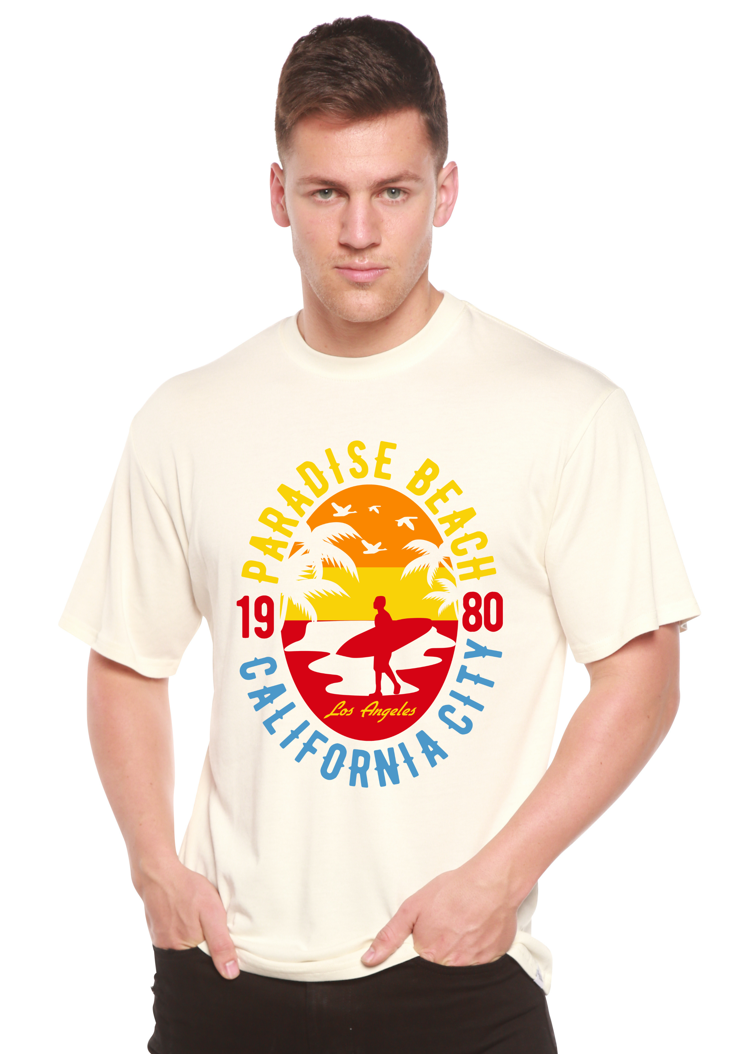 Sunshine Paradise Spun Bamboo® Men's Bamboo Viscose/Organic Cotton Short Sleeve Graphic T-Shirt - The7Letter