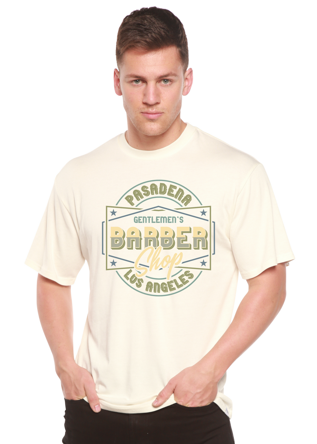 Gentlement's Barber Shop Men's Bamboo Viscose/Organic Cotton Short Sleeve Graphic T-Shirt - The7Letter