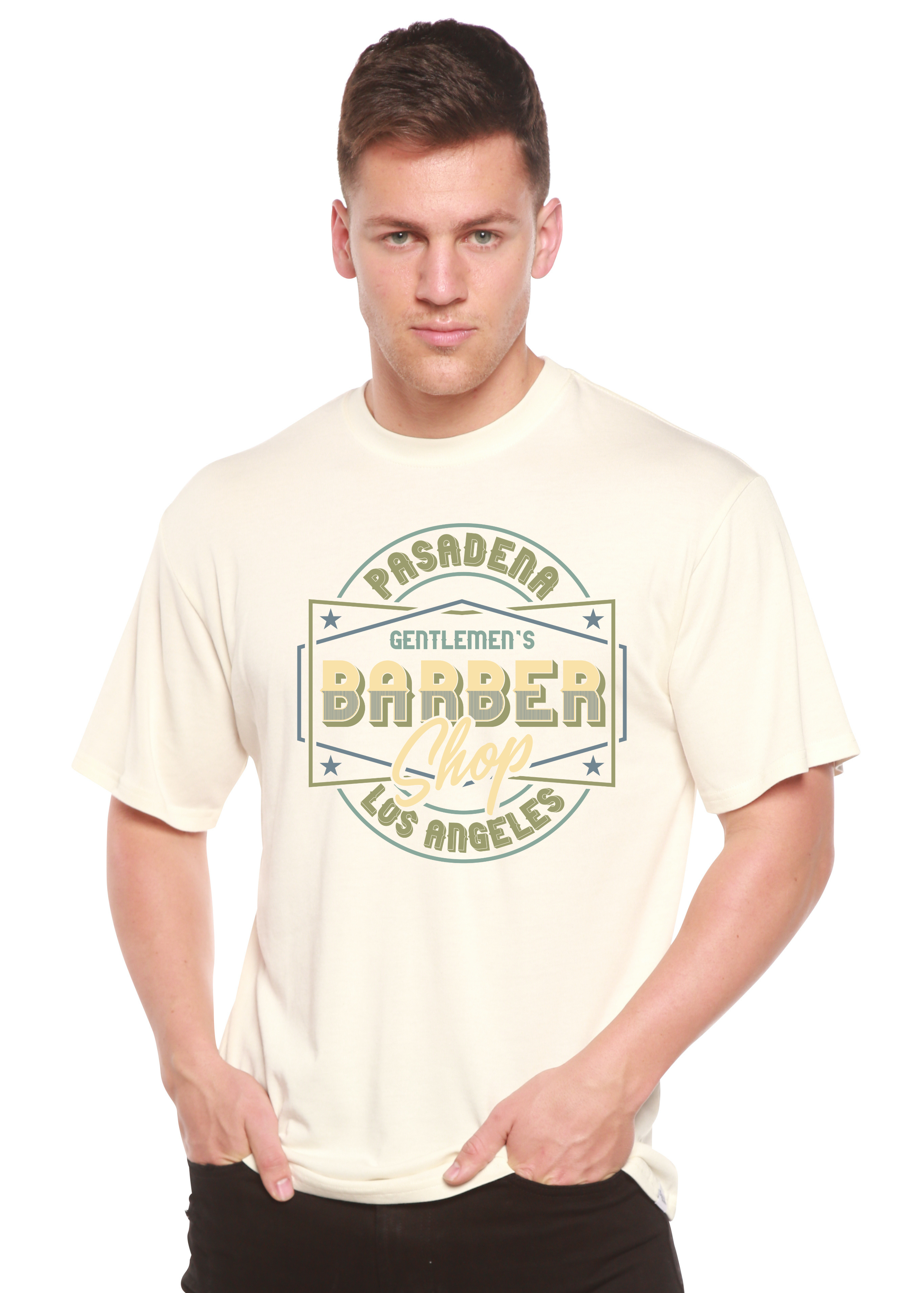 Gentlement's Barber Shop Men's Bamboo Viscose/Organic Cotton Short Sleeve Graphic T-Shirt - The7Letter