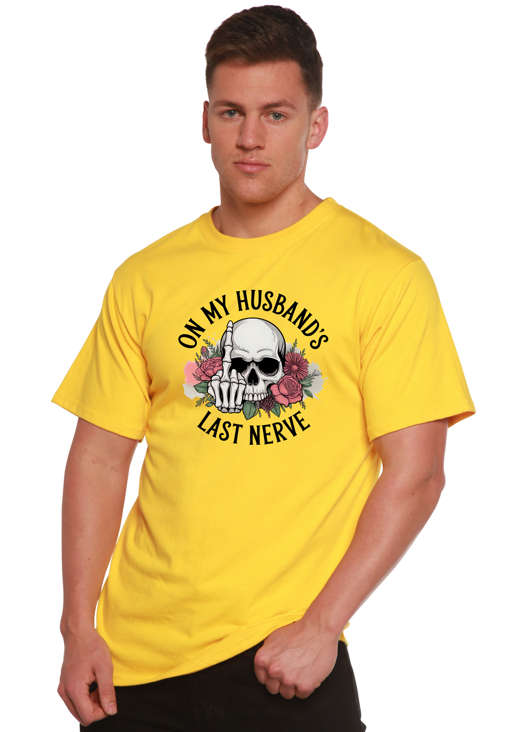 On My Husbands Last Nerve Sublimation Unisex Bamboo/Cotton Graphic T-Shirt - The7Letter