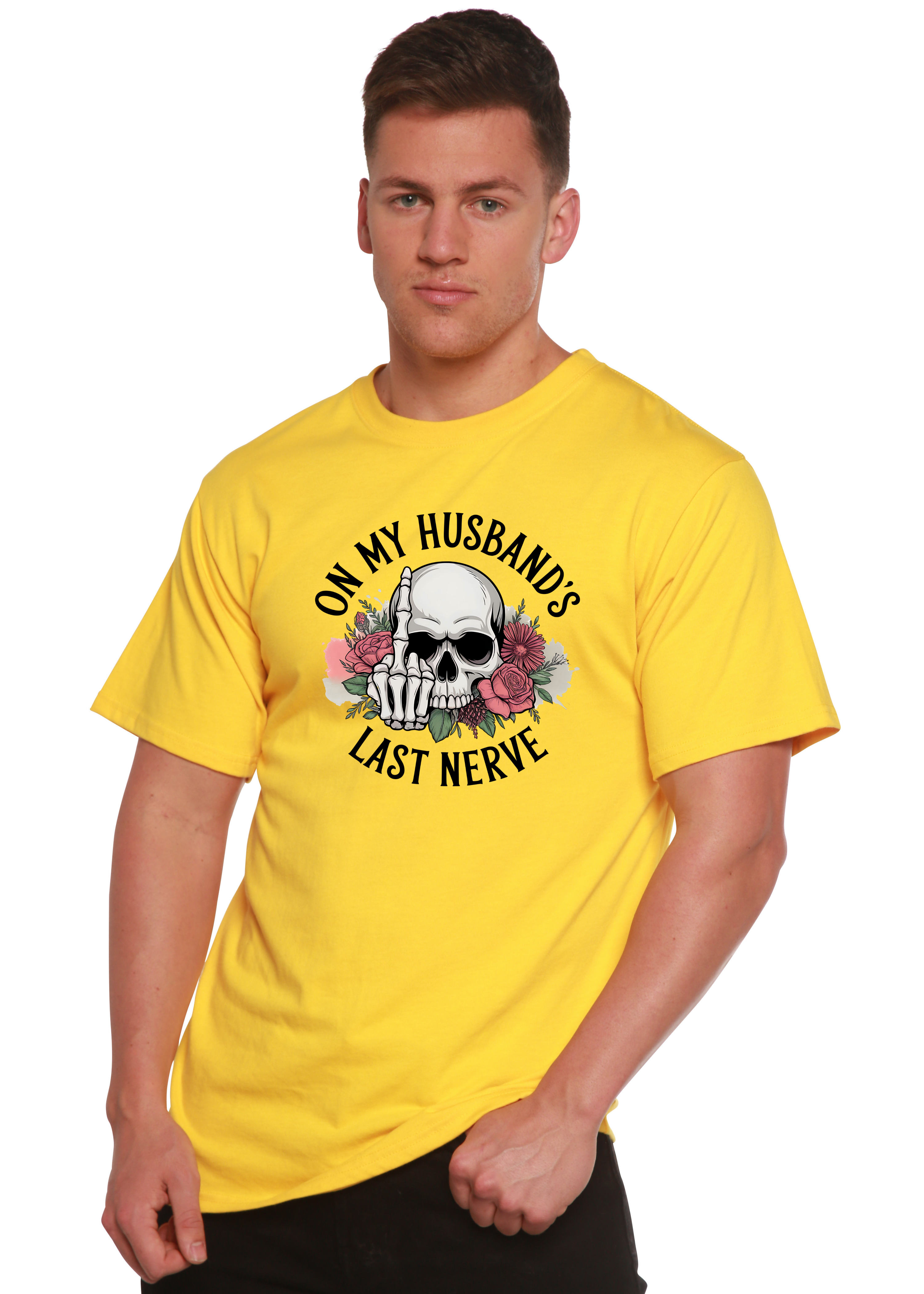 On My Husbands Last Nerve Sublimation Unisex Bamboo/Cotton Graphic T-Shirt - The7Letter