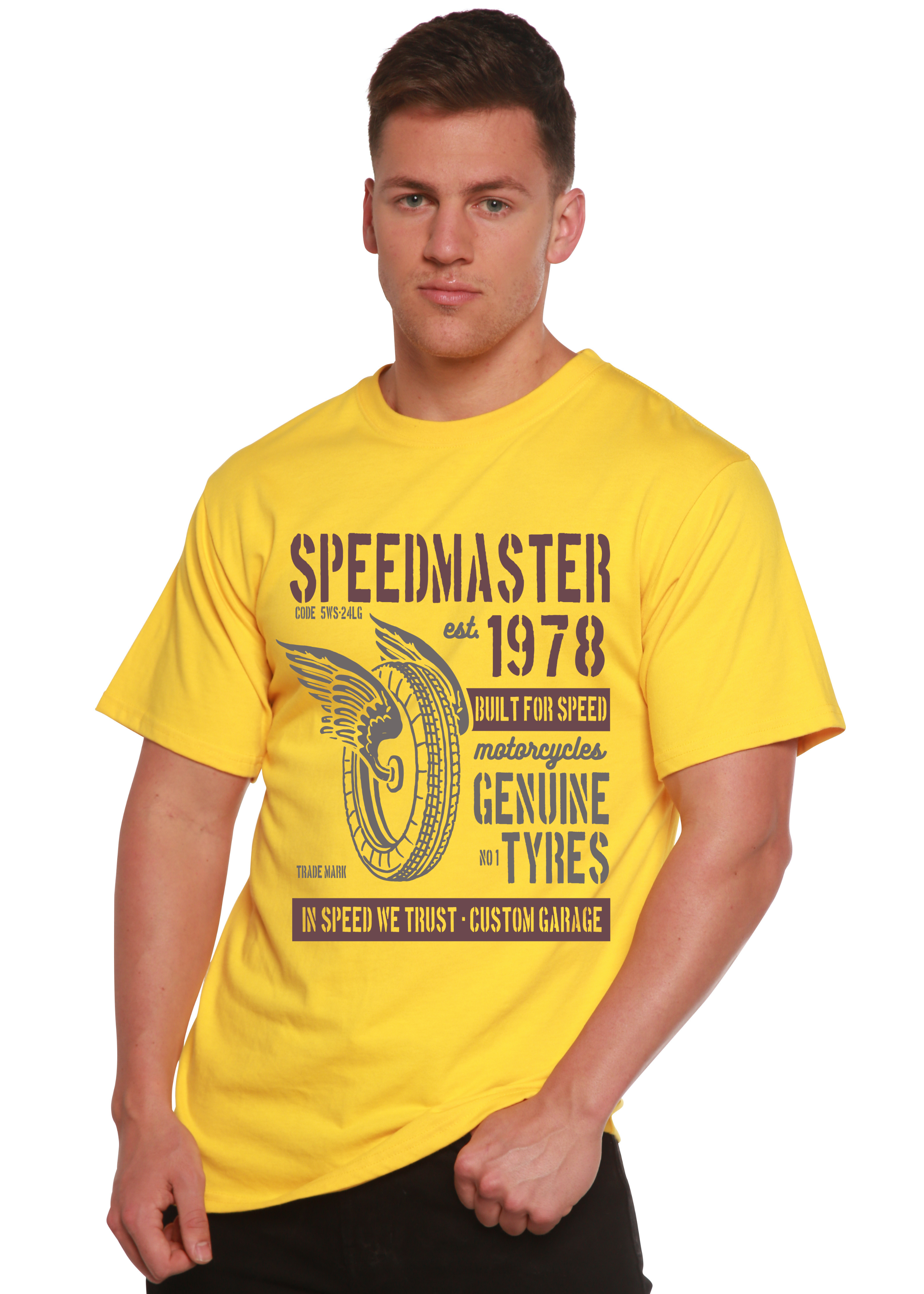 Speed Master Spun Bamboo® Men's Bamboo Viscose/Organic Cotton Short Sleeve Graphic T-Shirt - The7Letter