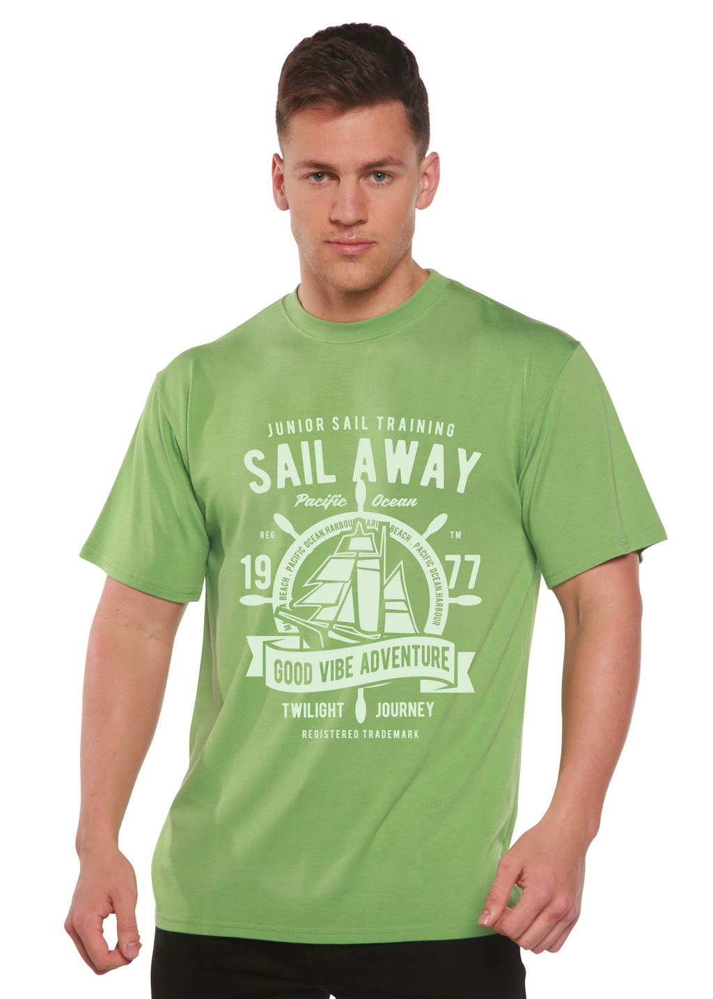 Sail Away Spun Bamboo® Men's Bamboo Viscose/Organic Cotton Short Sleeve Graphic T-Shirt - The7Letter
