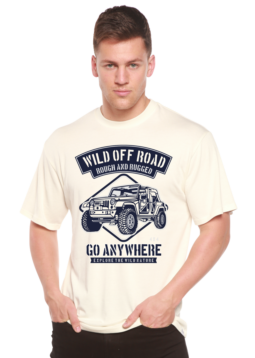 Wild Off Road Spun Bamboo® Men's Bamboo Viscose/Organic Cotton Short Sleeve Graphic T-Shirt - The7Letter