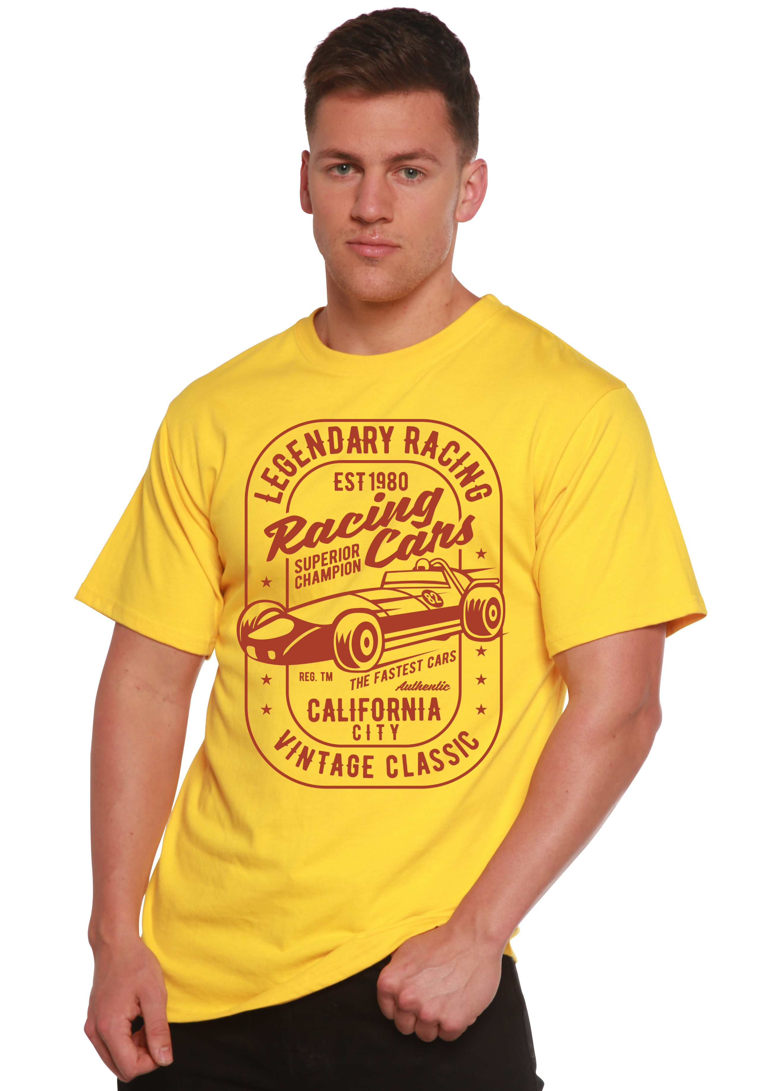 Legendary Racing Cars Men's Bamboo Viscose/Organic Cotton Short Sleeve Graphic T-Shirt - The7Letter