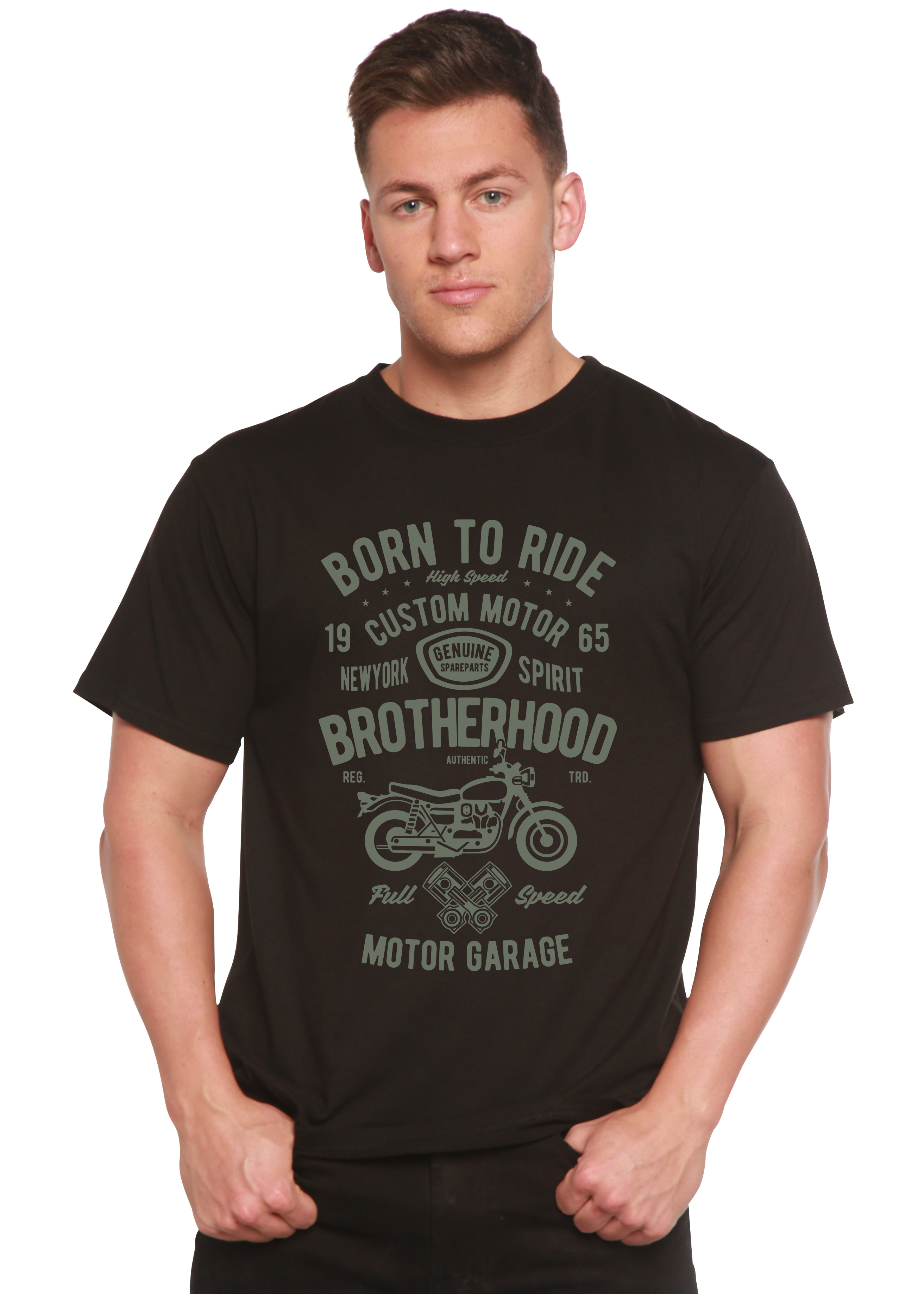 Motorcycle Brotherhood Men's Bamboo Viscose/Organic Cotton Short Sleeve Graphic T-Shirt - The7Letter