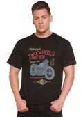Two Wheels Forever Men's Bamboo Viscose/Organic Cotton Short Sleeve Graphic T-Shirt - The7Letter