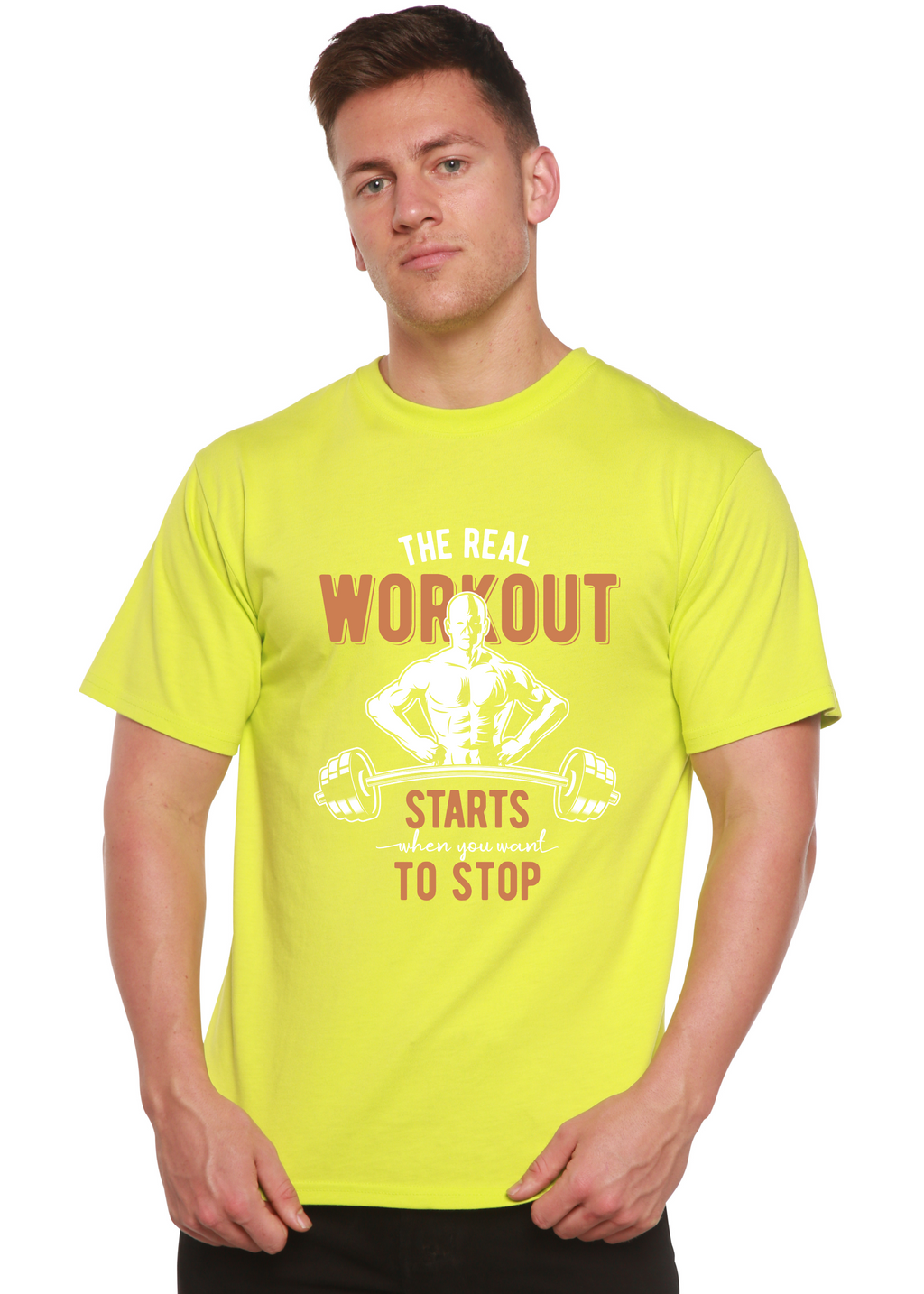 The Real Workout Men's Bamboo Viscose/Organic Cotton Short Sleeve Graphic T-Shirt - The7Letter