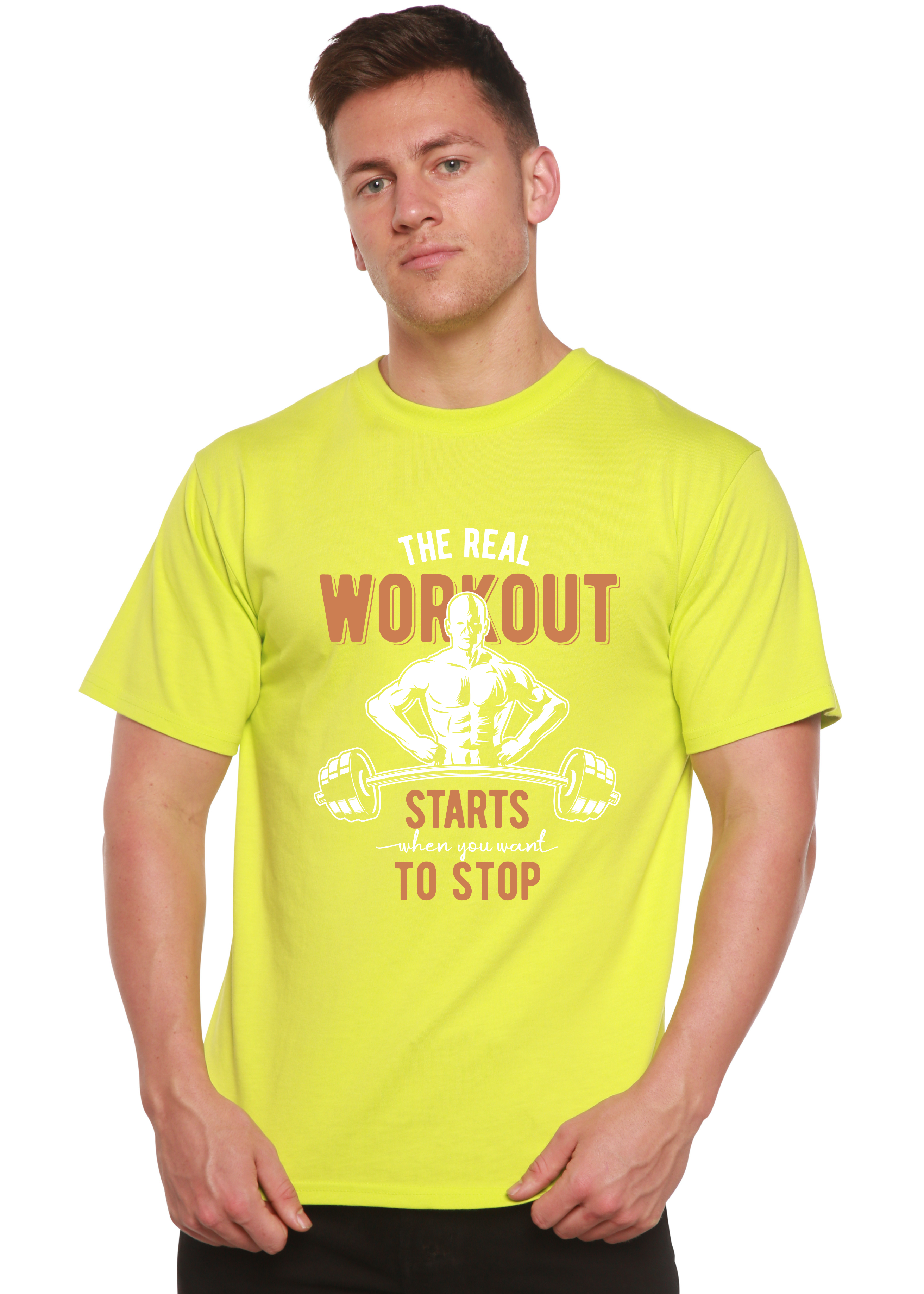 The Real Workout Men's Bamboo Viscose/Organic Cotton Short Sleeve Graphic T-Shirt - The7Letter