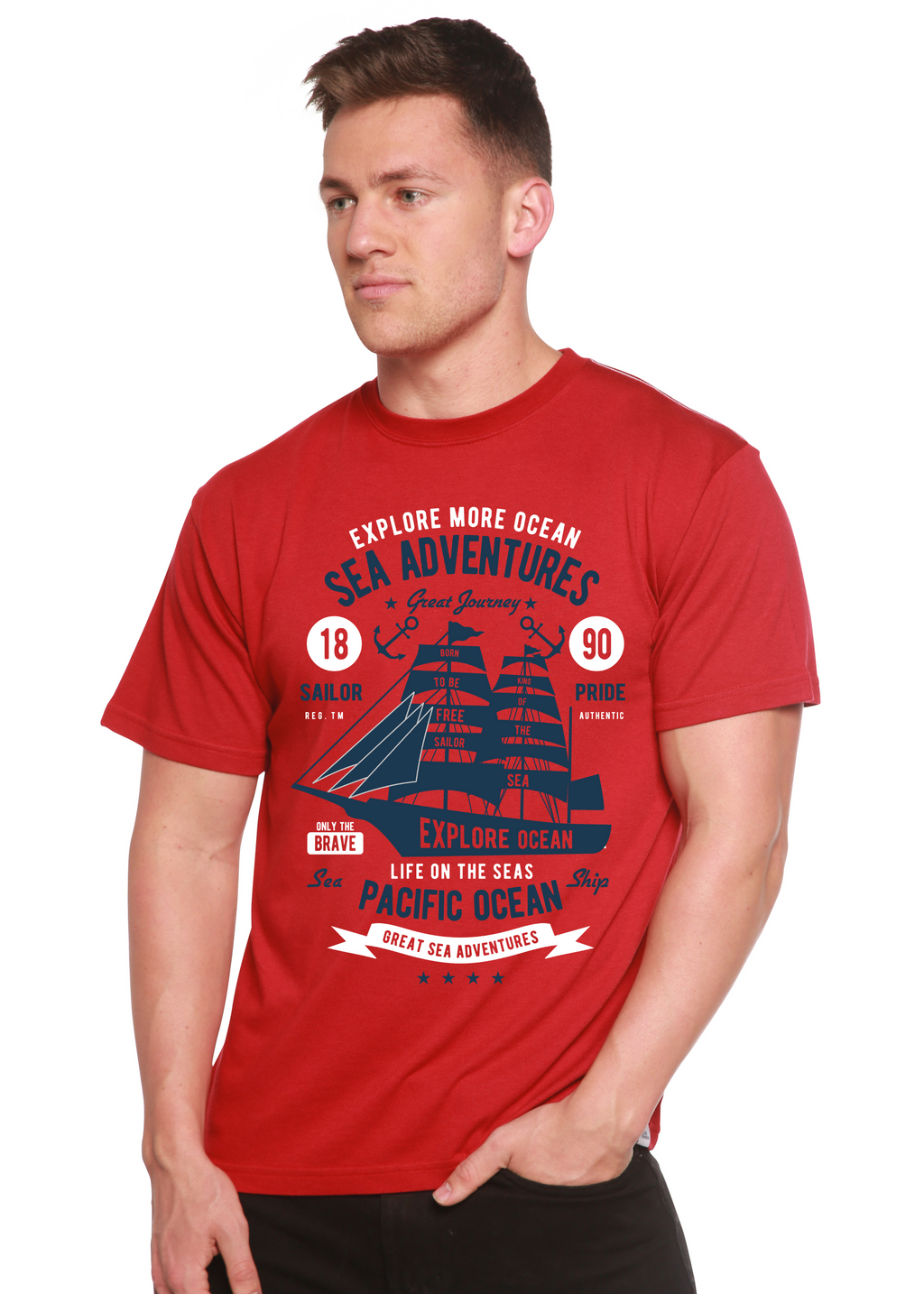 Sea Adventures Spun Bamboo® Men's Bamboo Viscose/Organic Cotton Short Sleeve Graphic T-Shirt - The7Letter