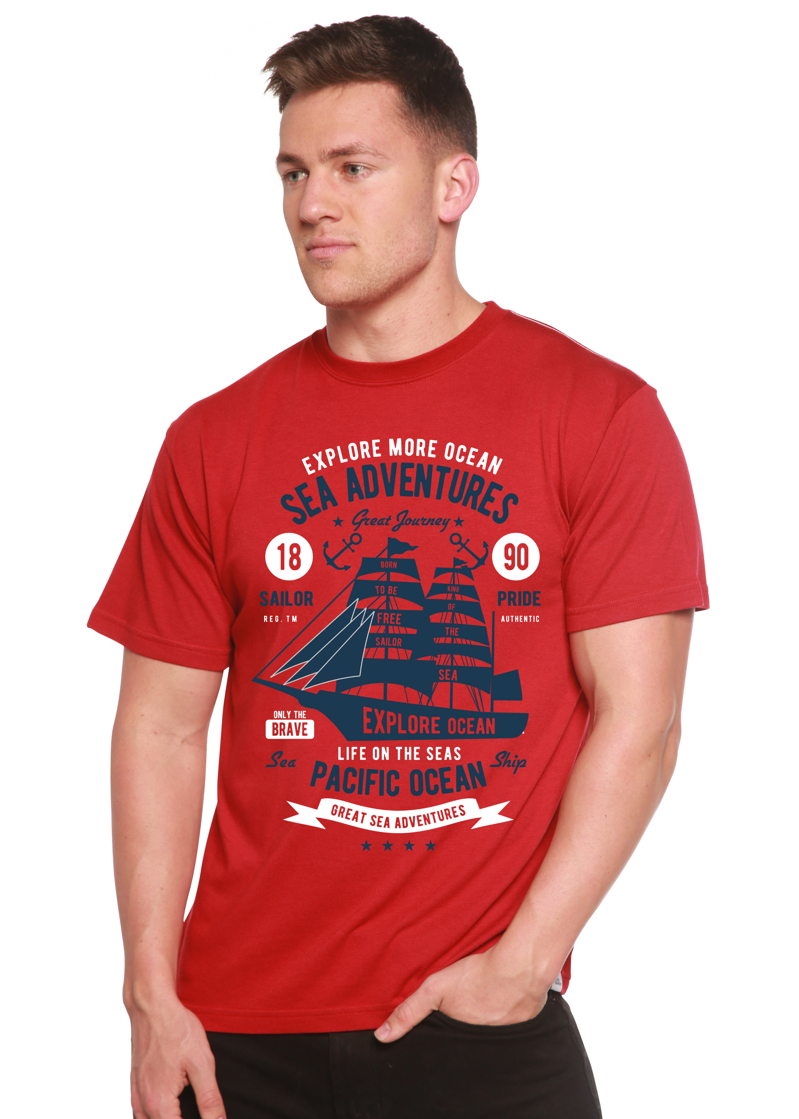 Sea Adventures Spun Bamboo® Men's Bamboo Viscose/Organic Cotton Short Sleeve Graphic T-Shirt - The7Letter