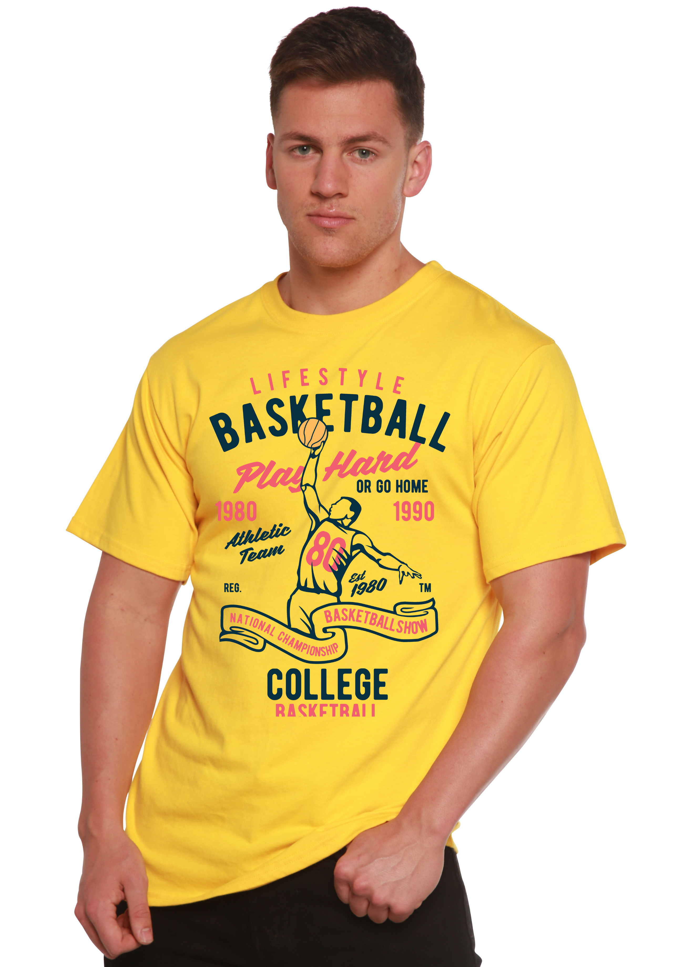 Life Style Basketball Men's Bamboo Viscose/Organic Cotton Short Sleeve Graphic T-Shirt - The7Letter
