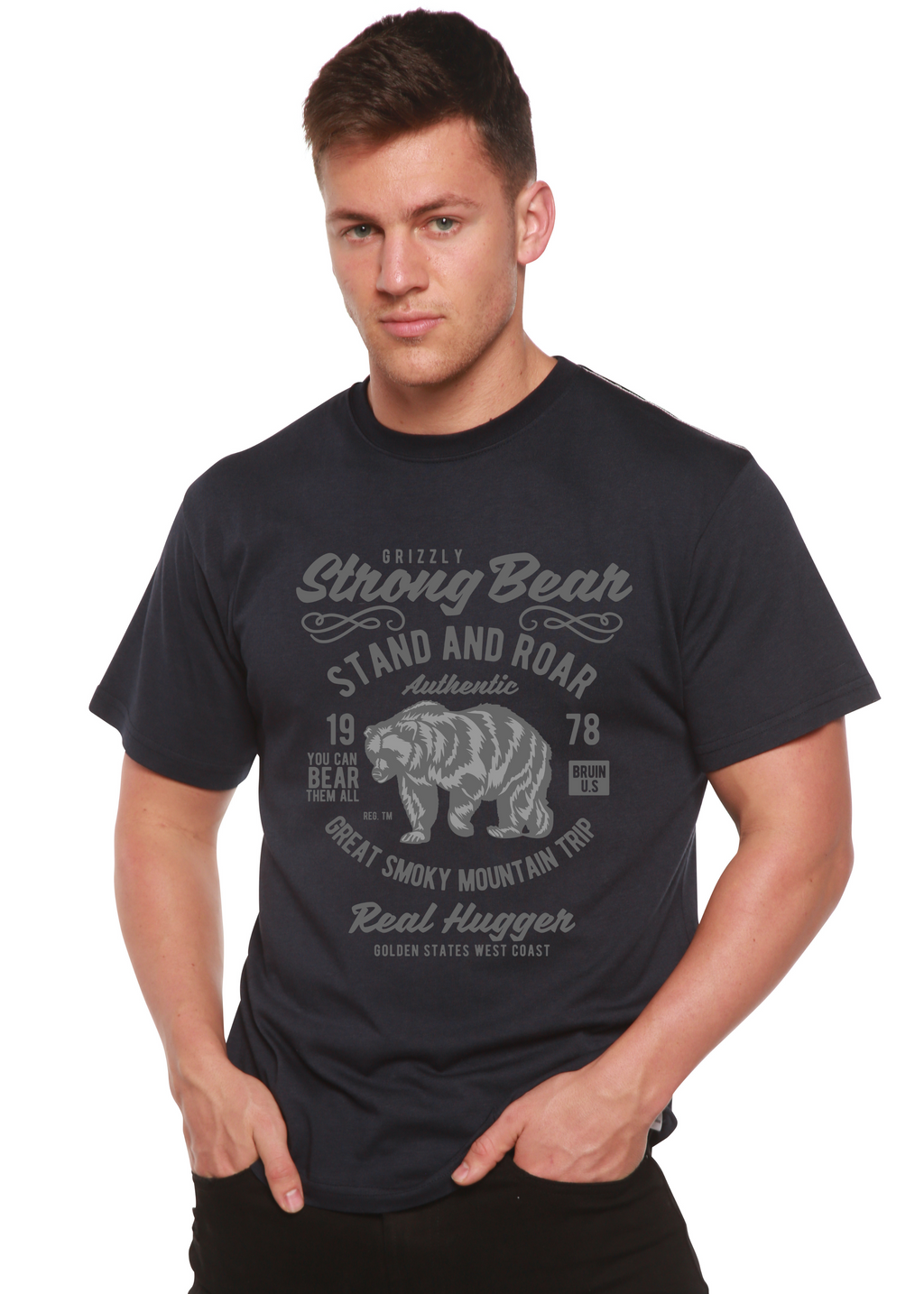 Strong Bear Spun Bamboo® Men's Bamboo Viscose/Organic Cotton Short Sleeve Graphic T-Shirt - The7Letter